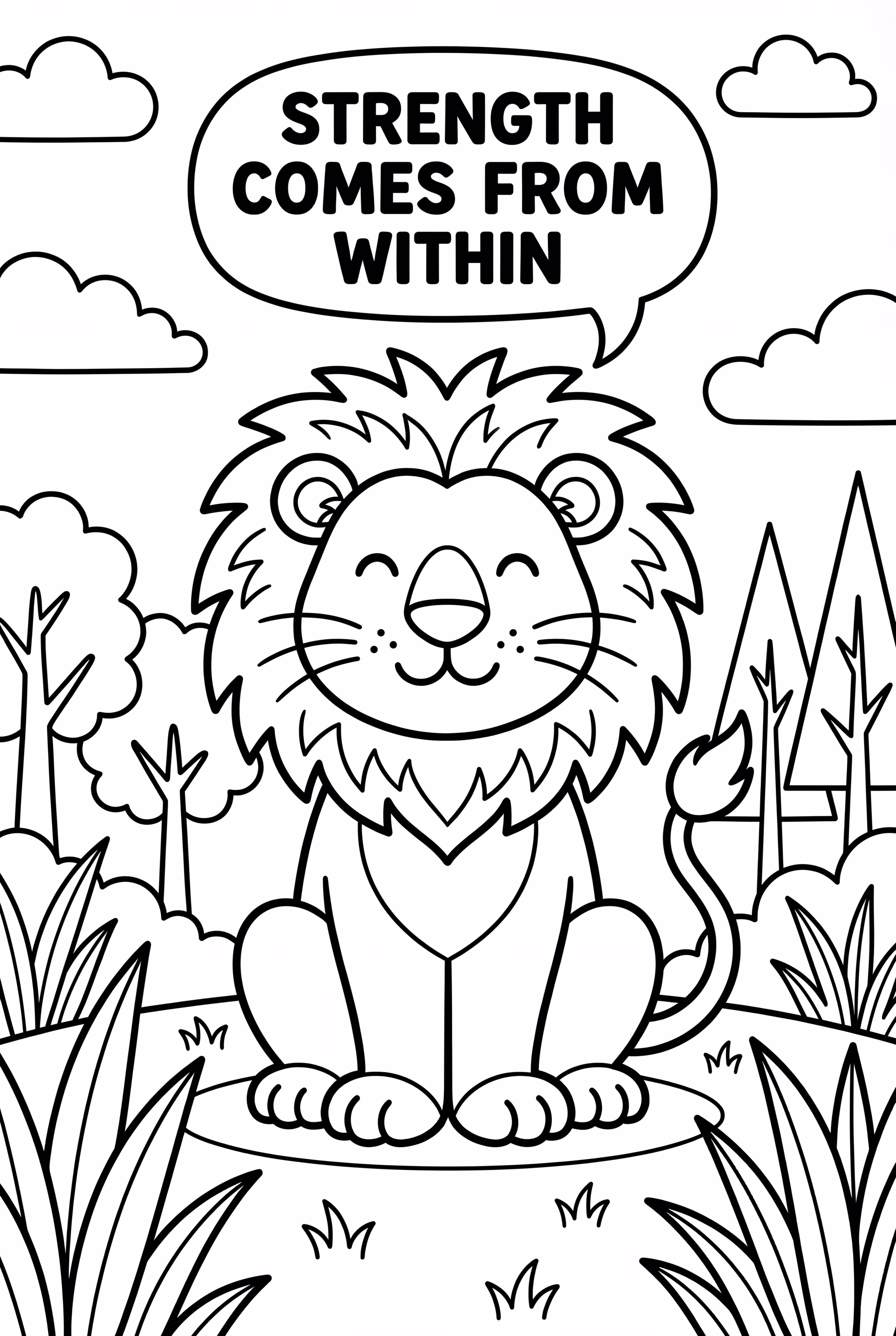 A Quote About Strength With A Lion