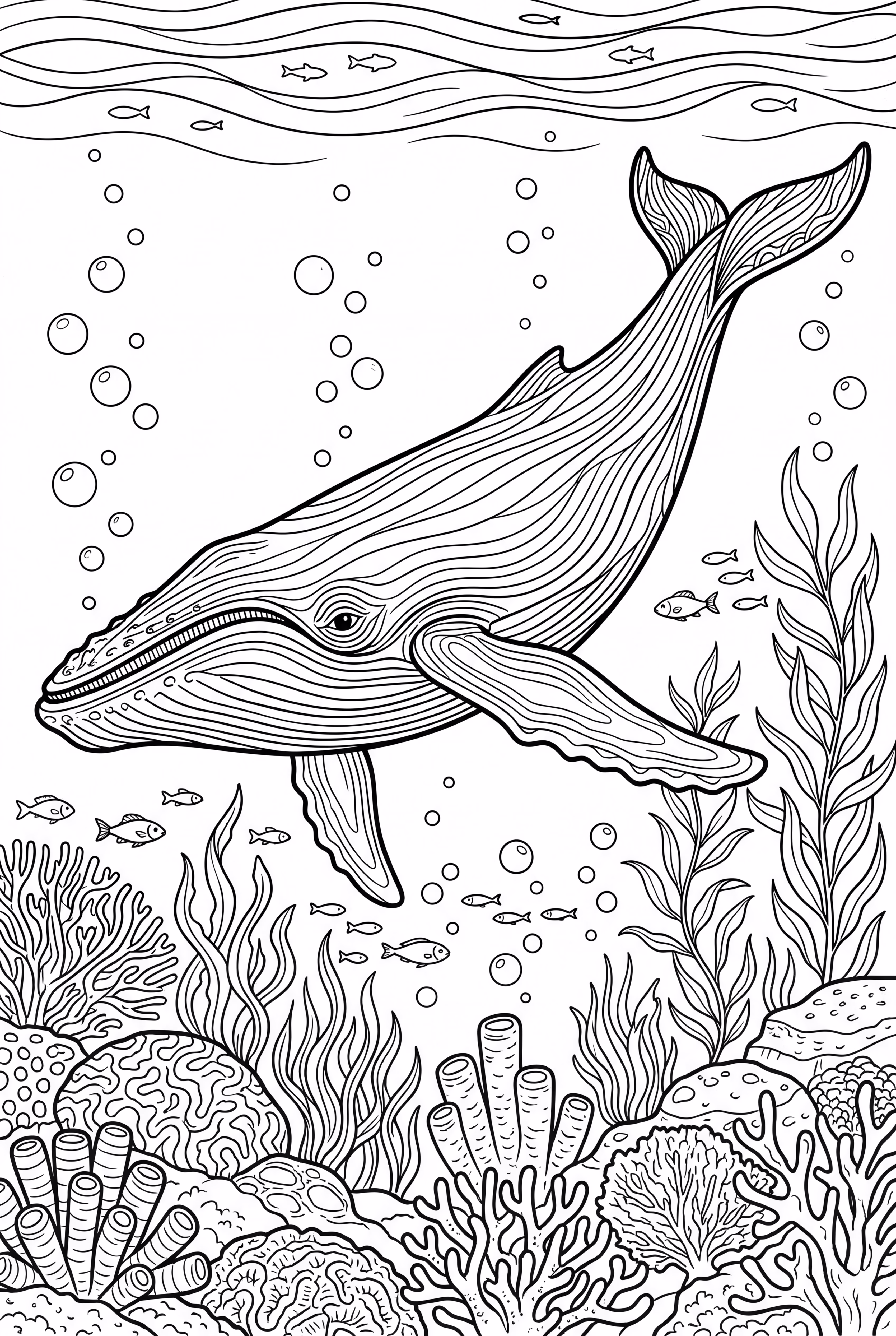 A Realistic Portrait of an Ocean Whale