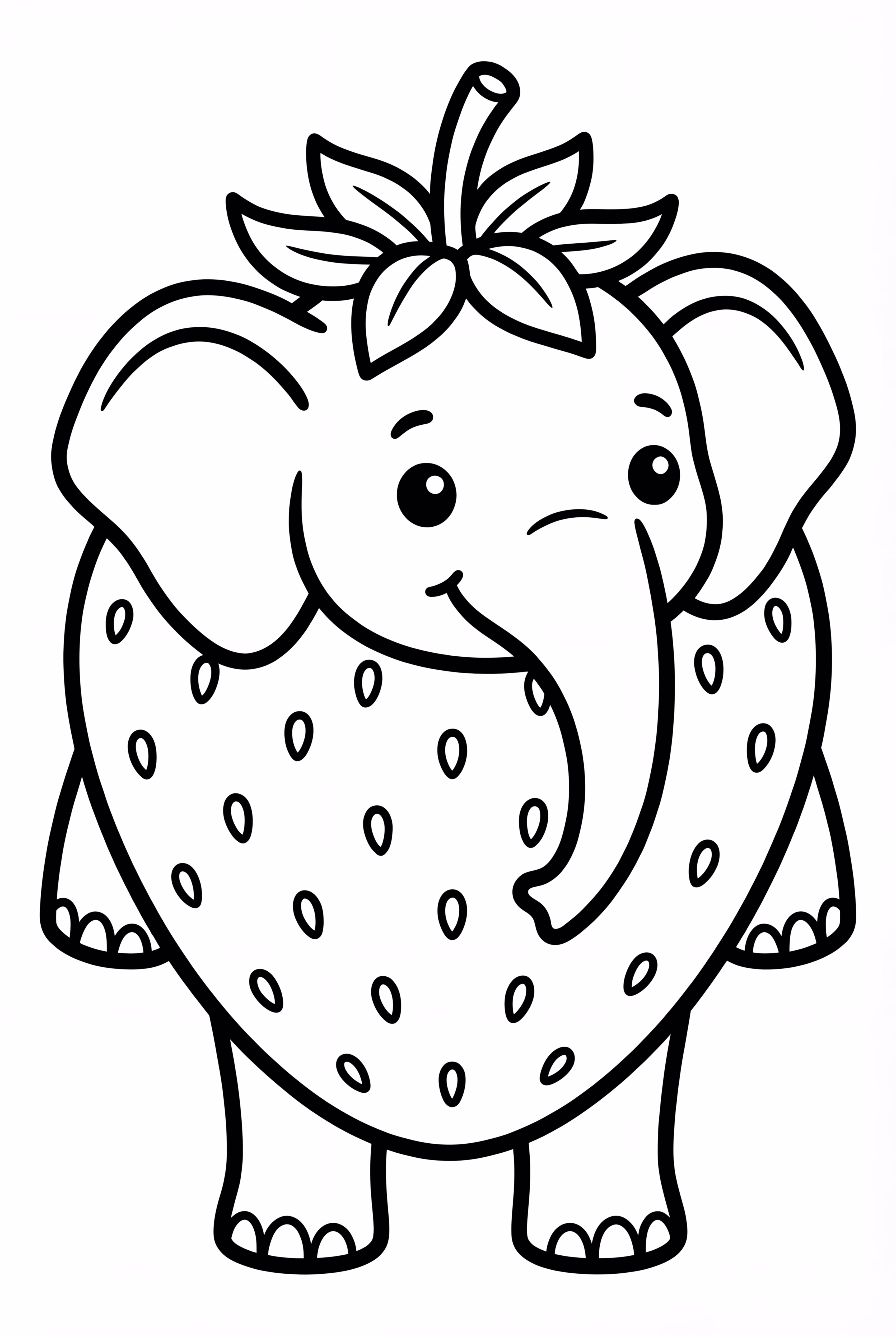 Ein runder Erdbeer-Elefant