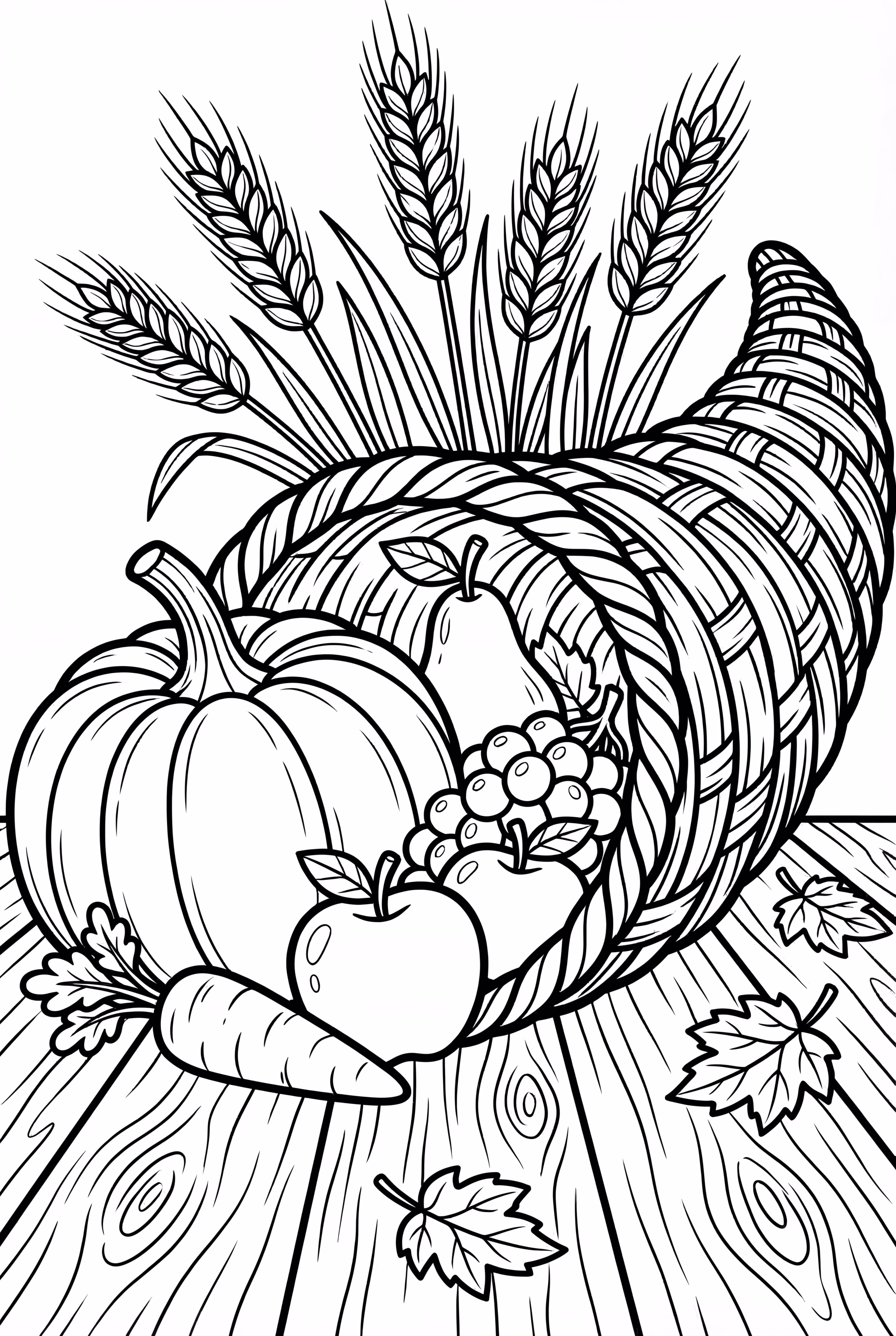 A Rustic Cornucopia With Wheat Stalks