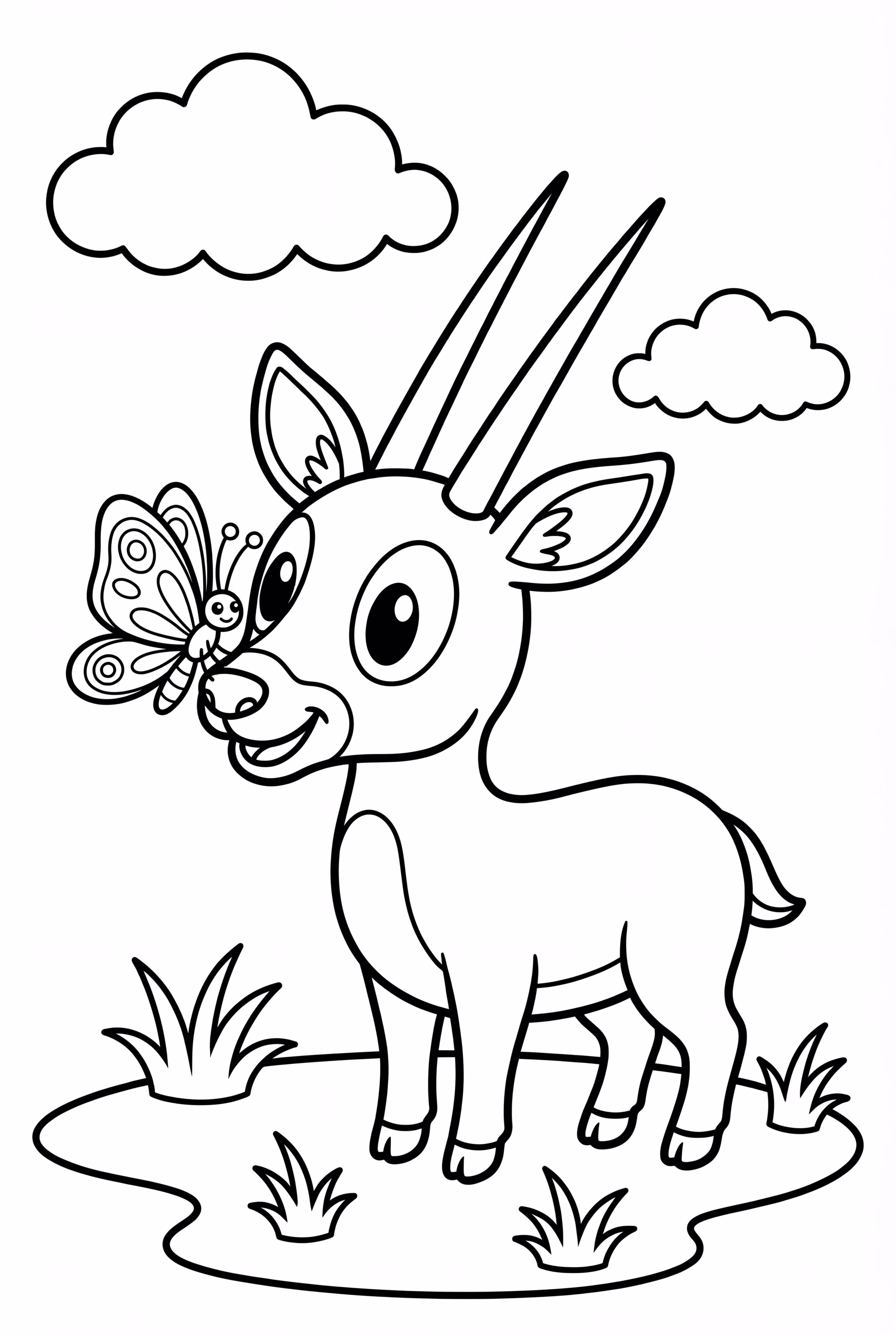 A Saola And A Butterfly Friend