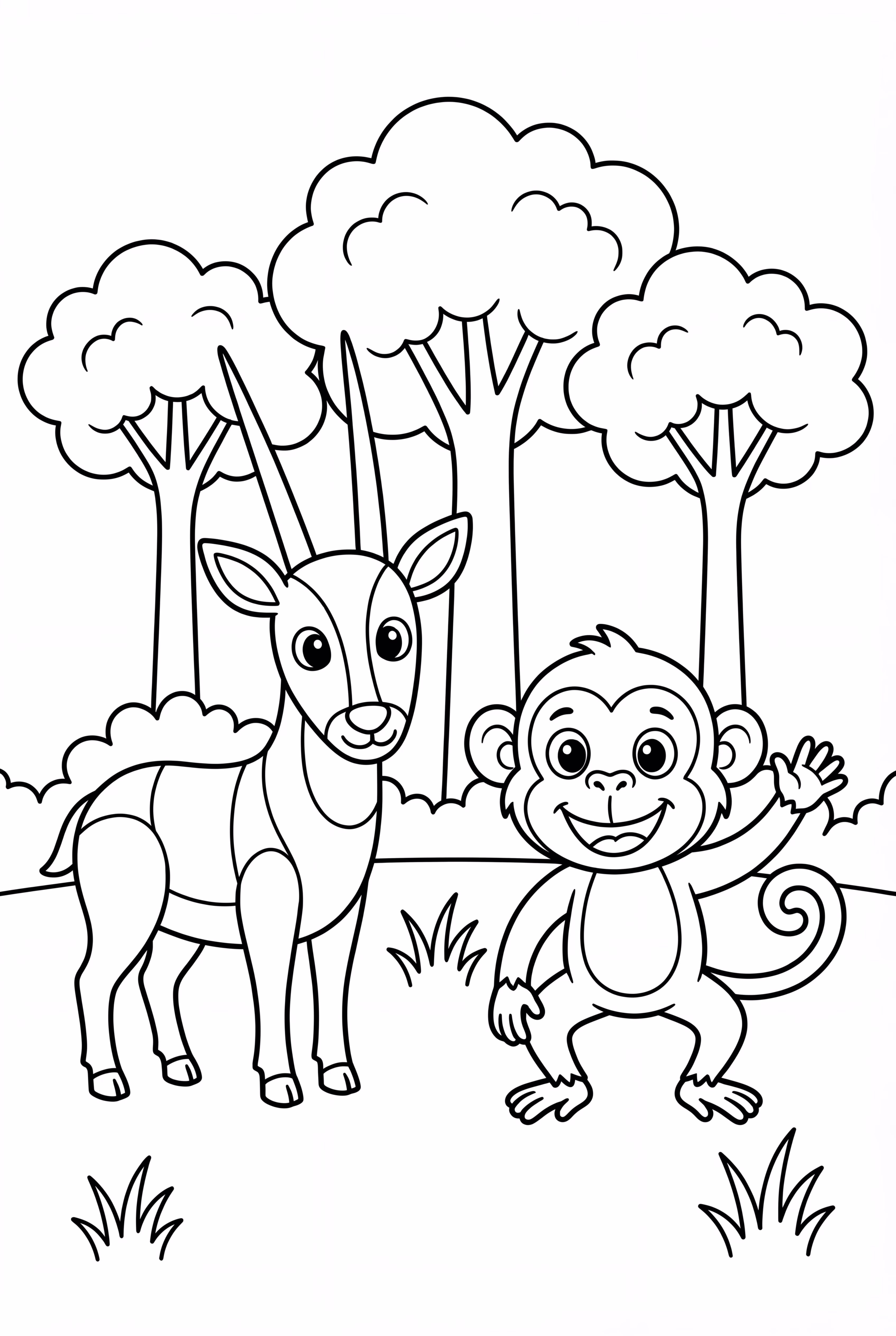 A Saola And A Friendly Monkey