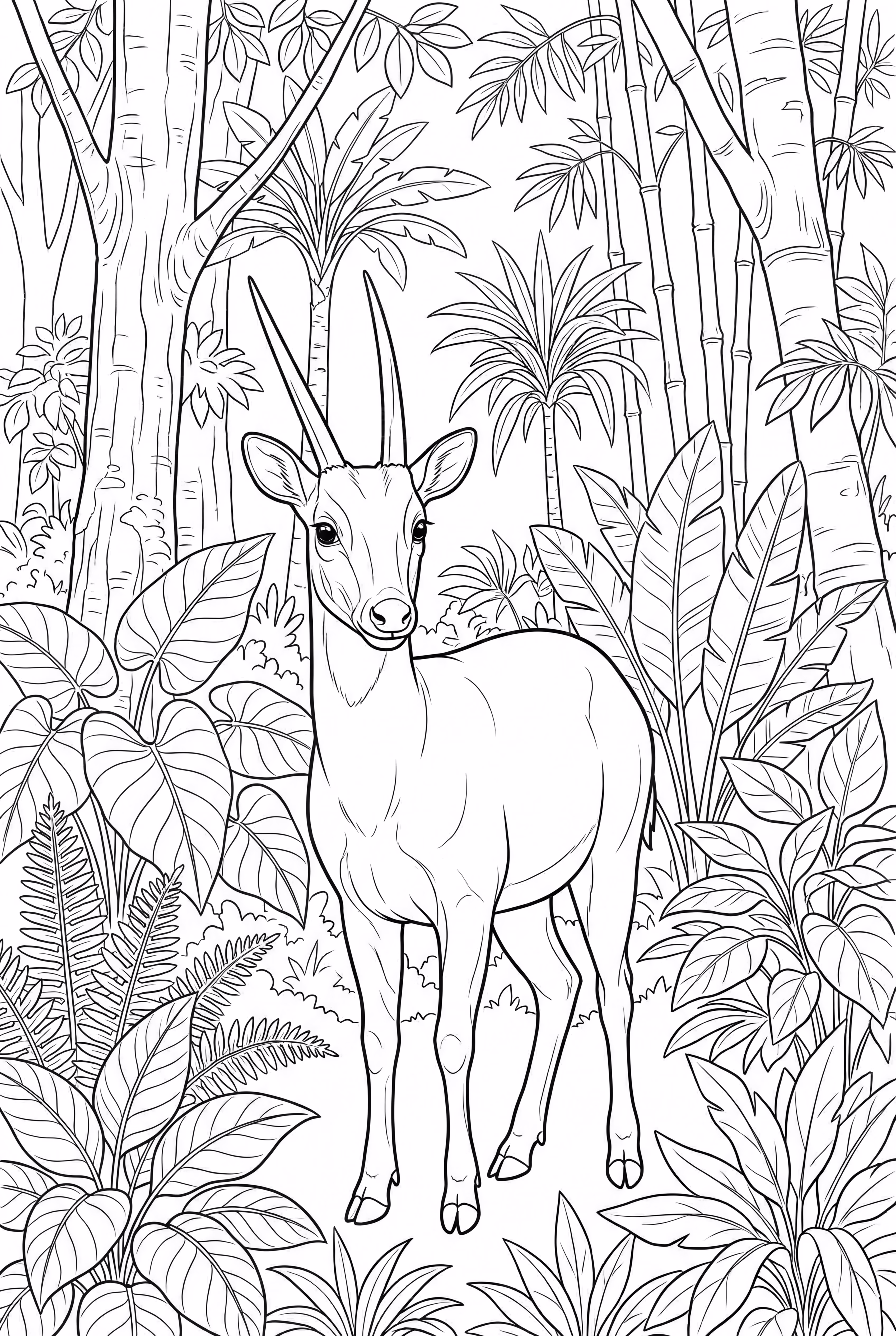 Un Saola dans une Forêt Tropicale Dense