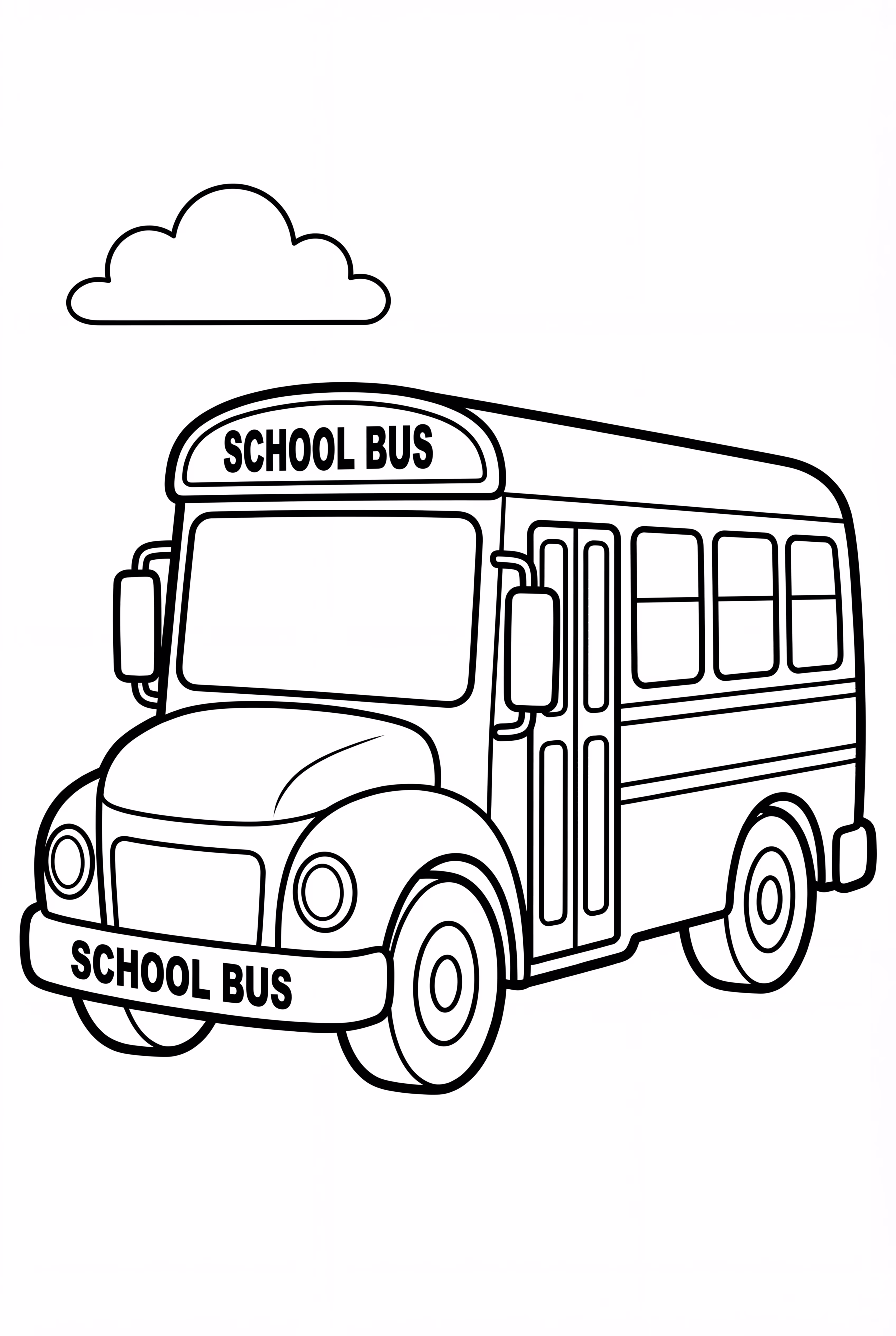 A School Bus and a Cloud