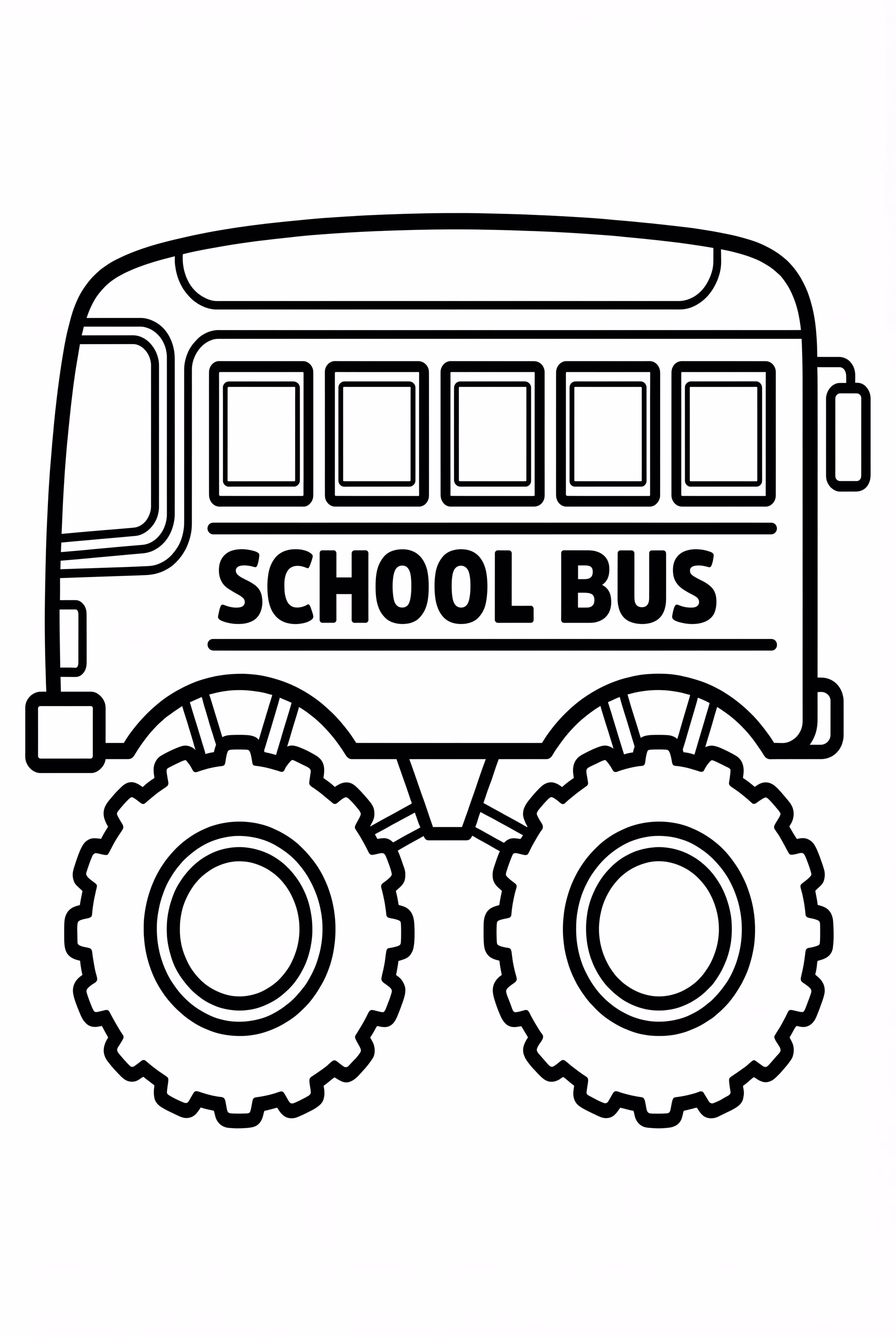 A School Bus with Big Wheels