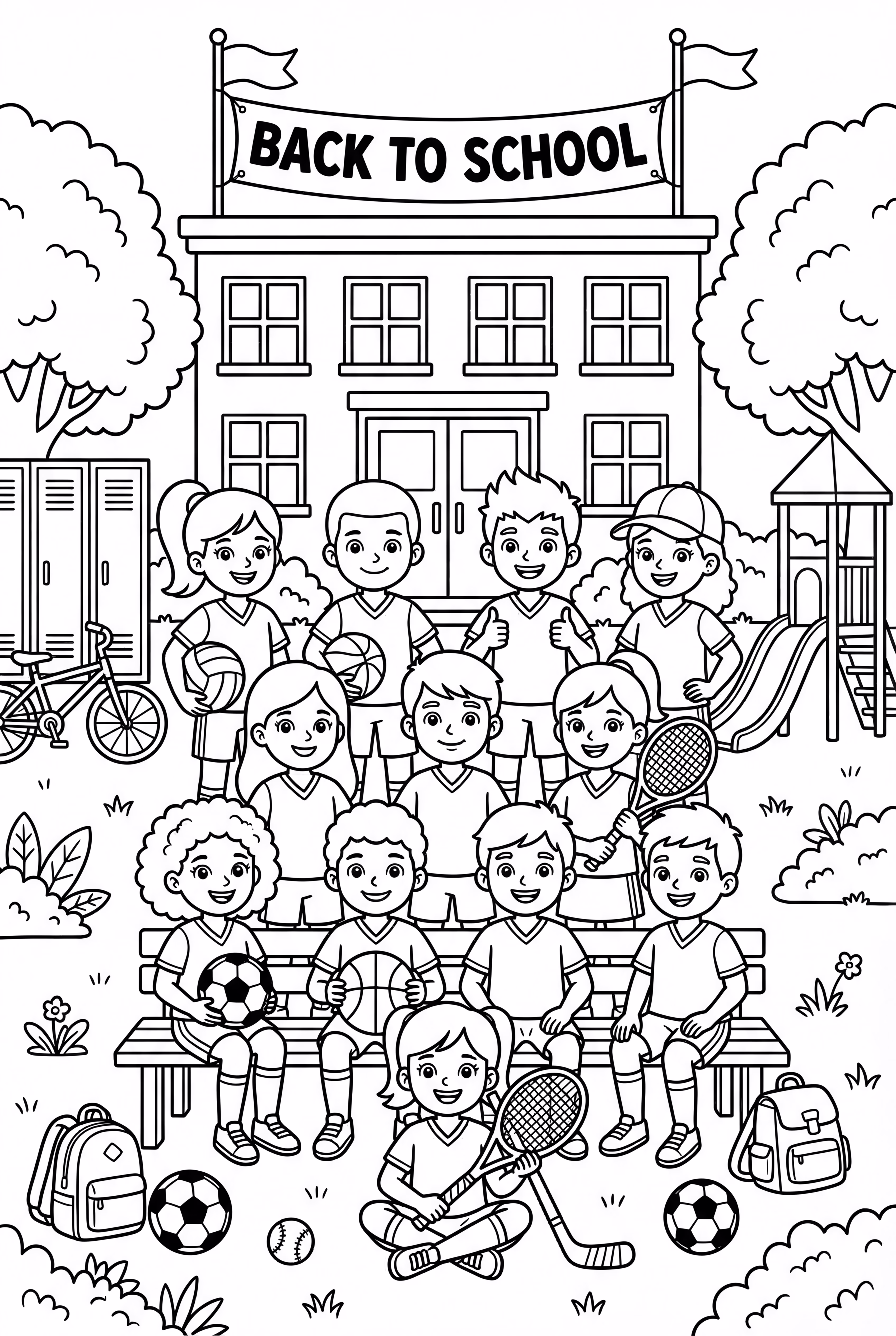 学校のスポーツチームの写真 帰校シーズン