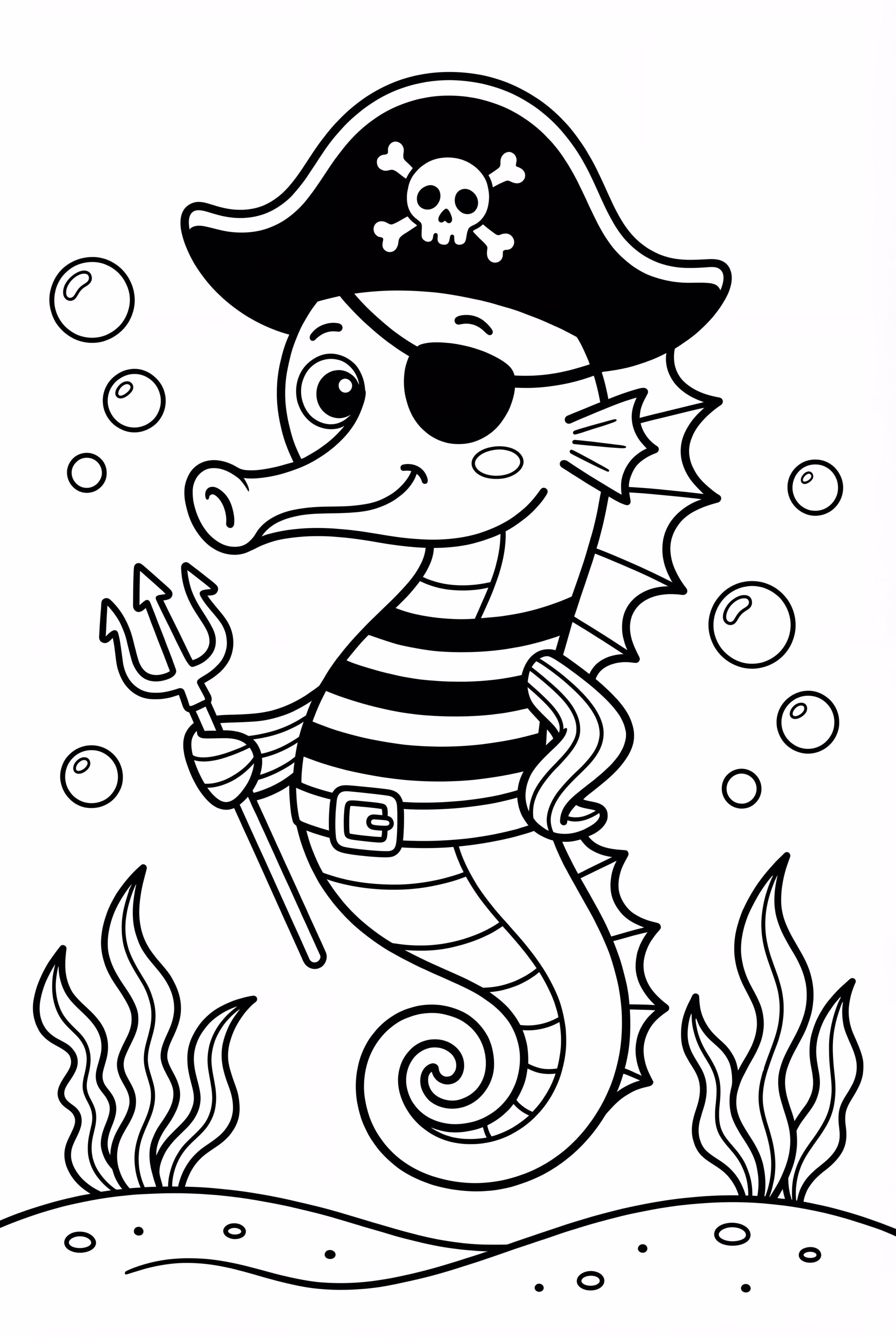 A Seahorse Pirate With An Eyepatch