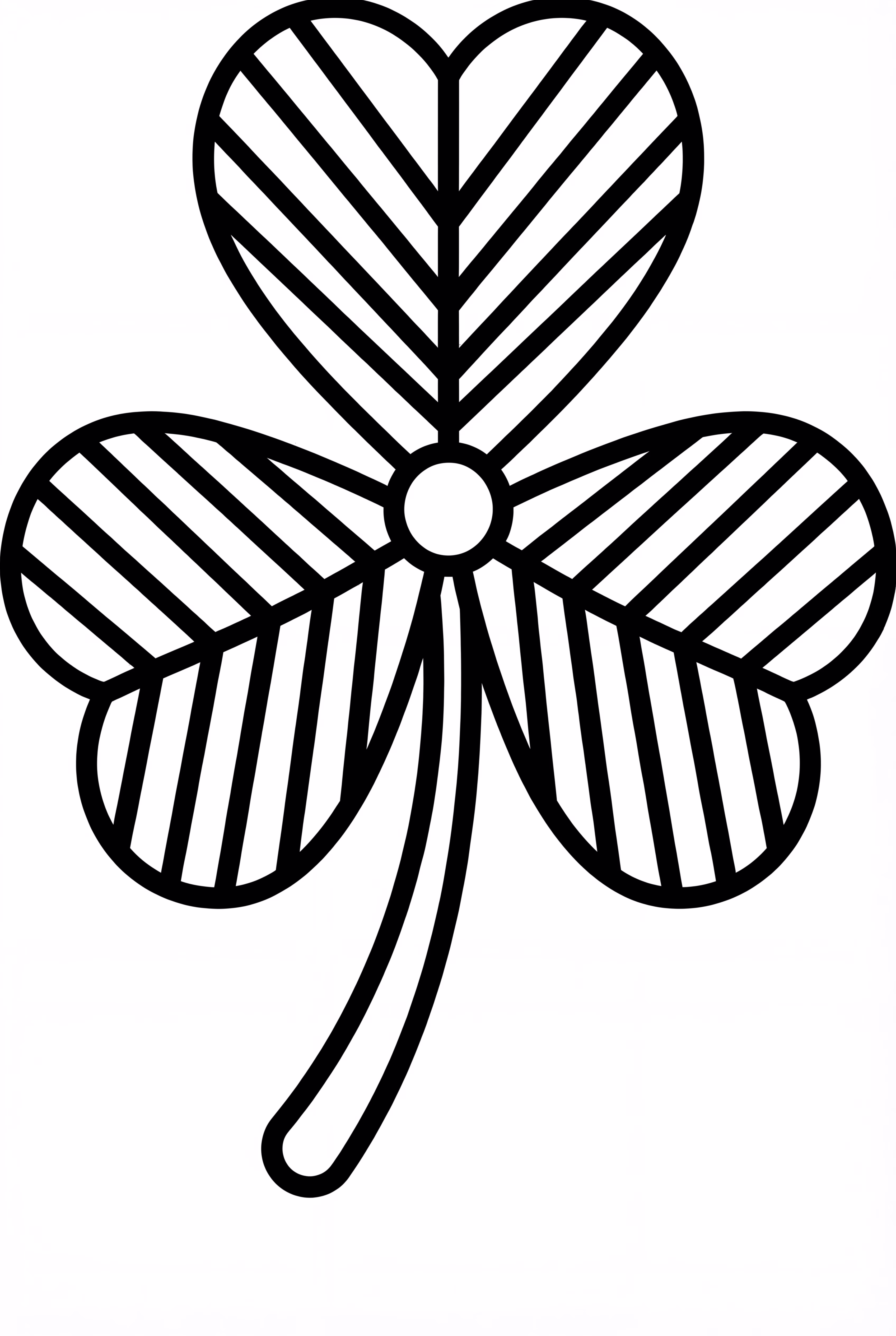 Ein Kleeblatt mit einfachen Streifen