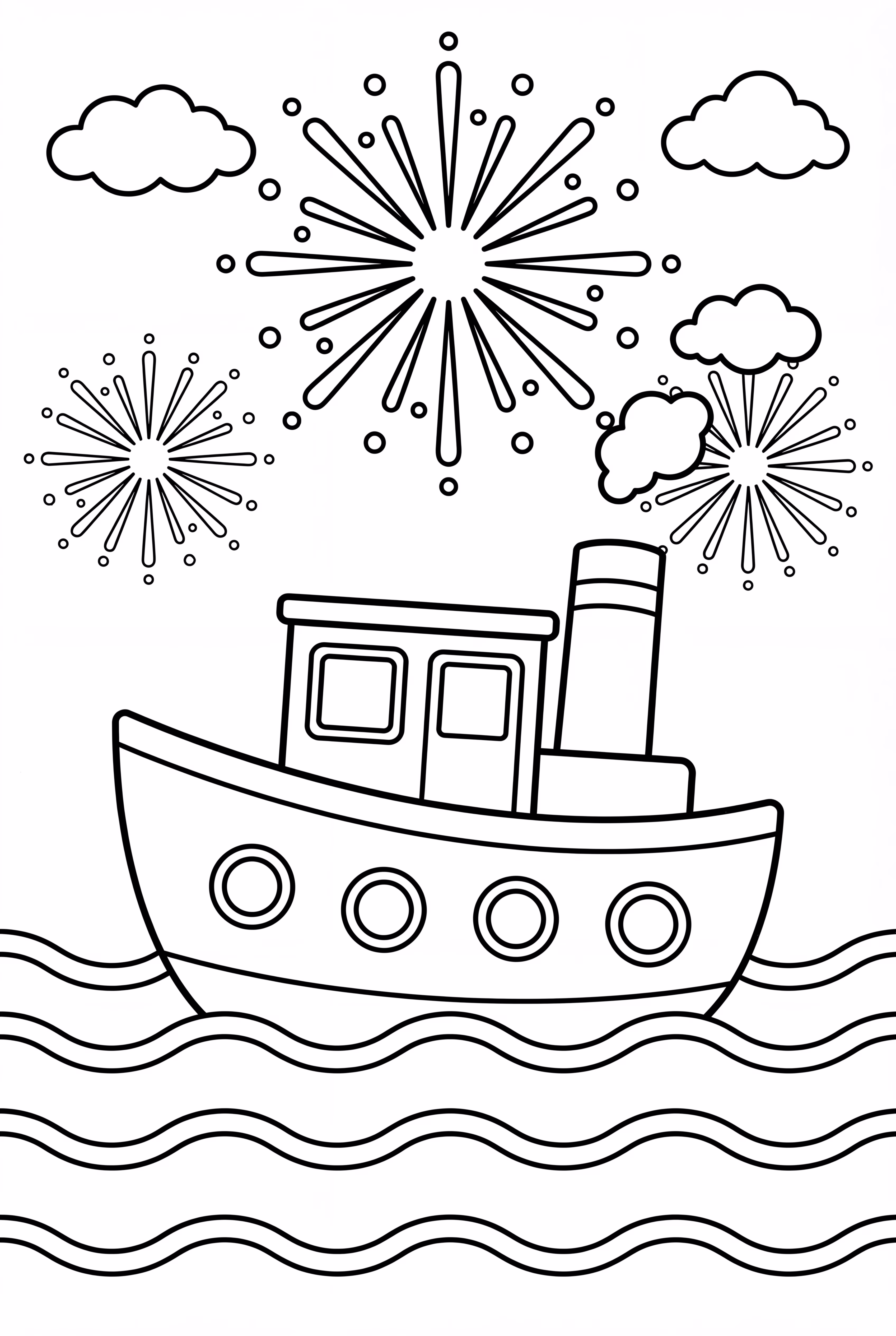 A Ship Watching A Firework