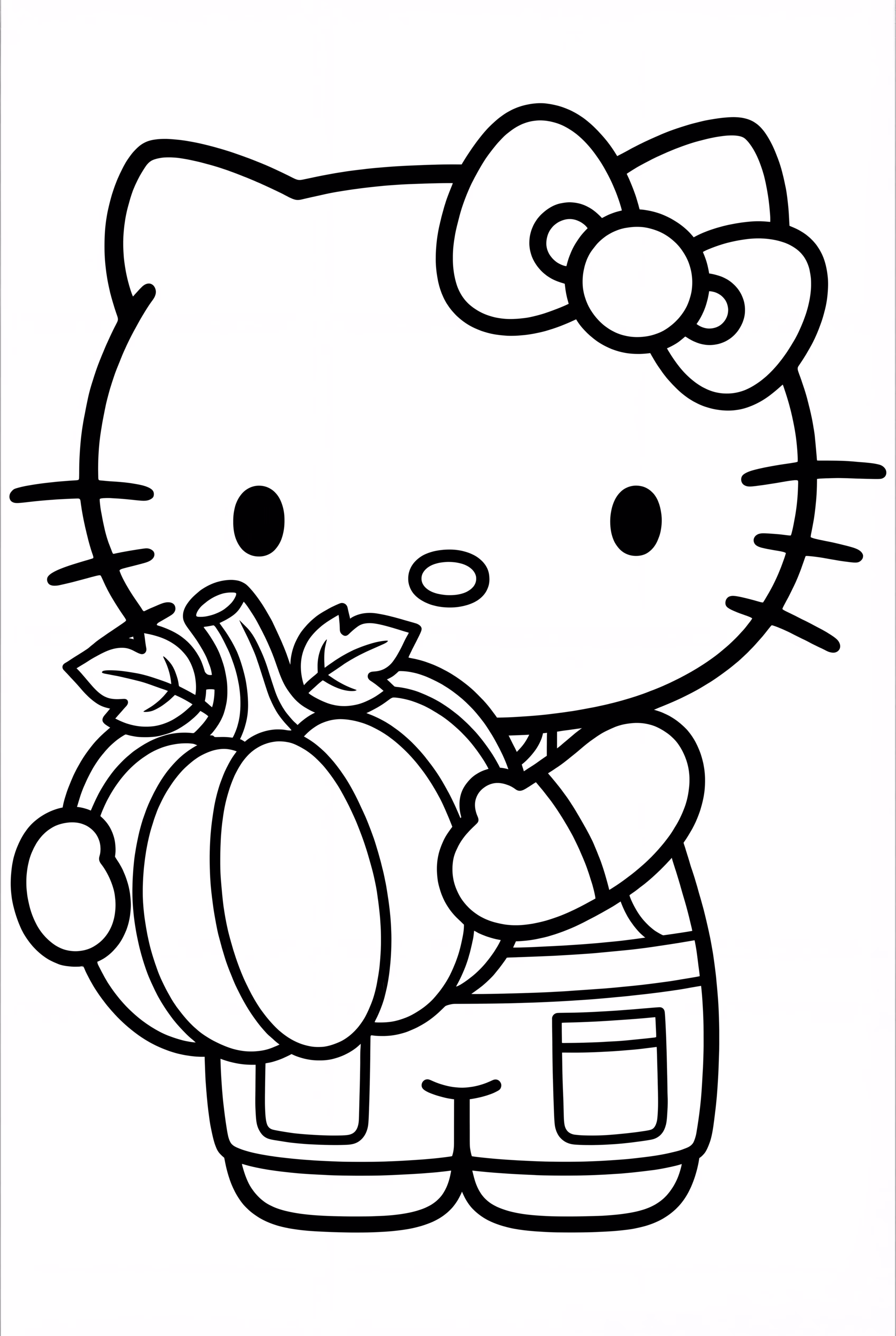 Un simple retrato de Hello Kitty para Acción de Gracias