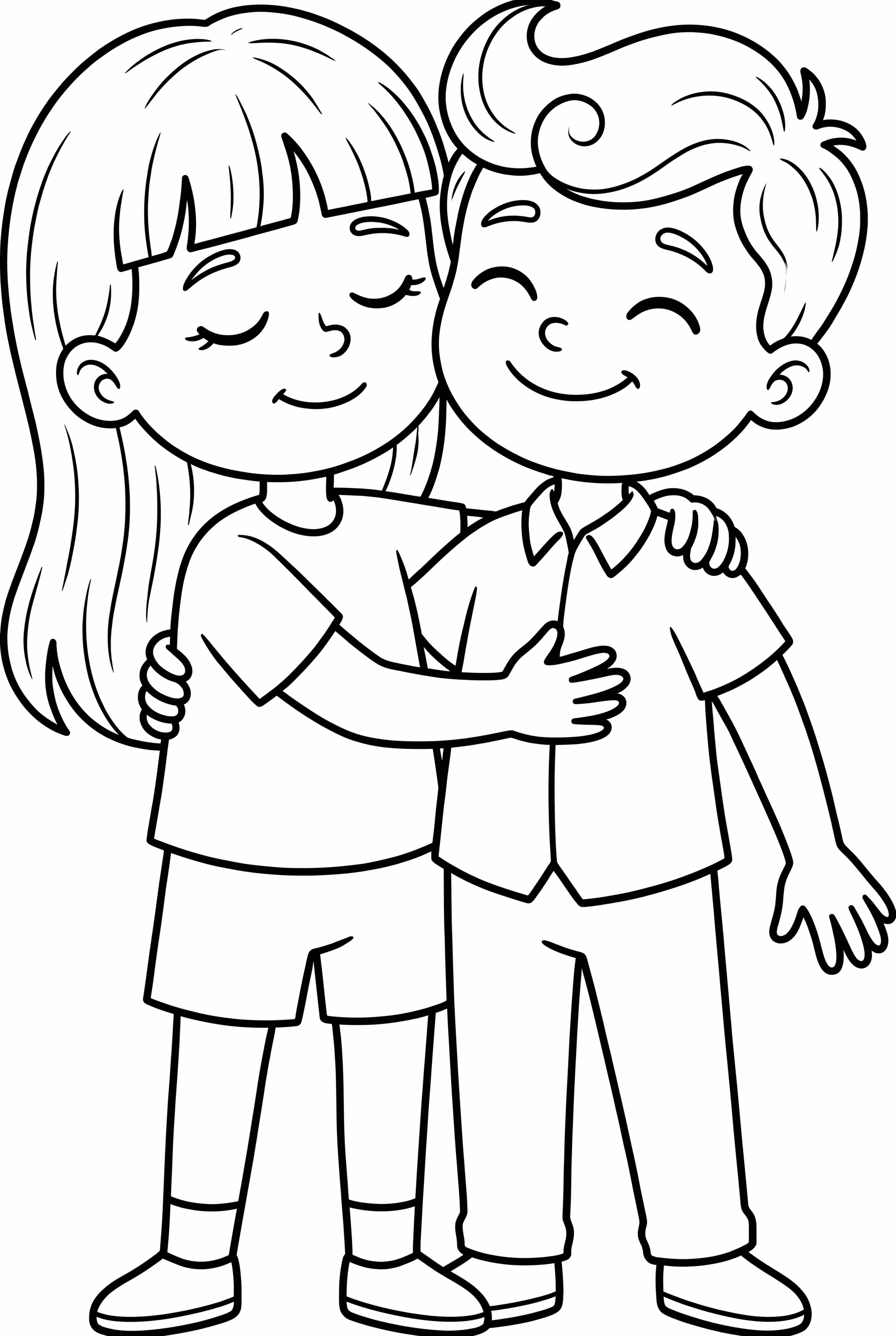 溫馨好友的簡單肖像