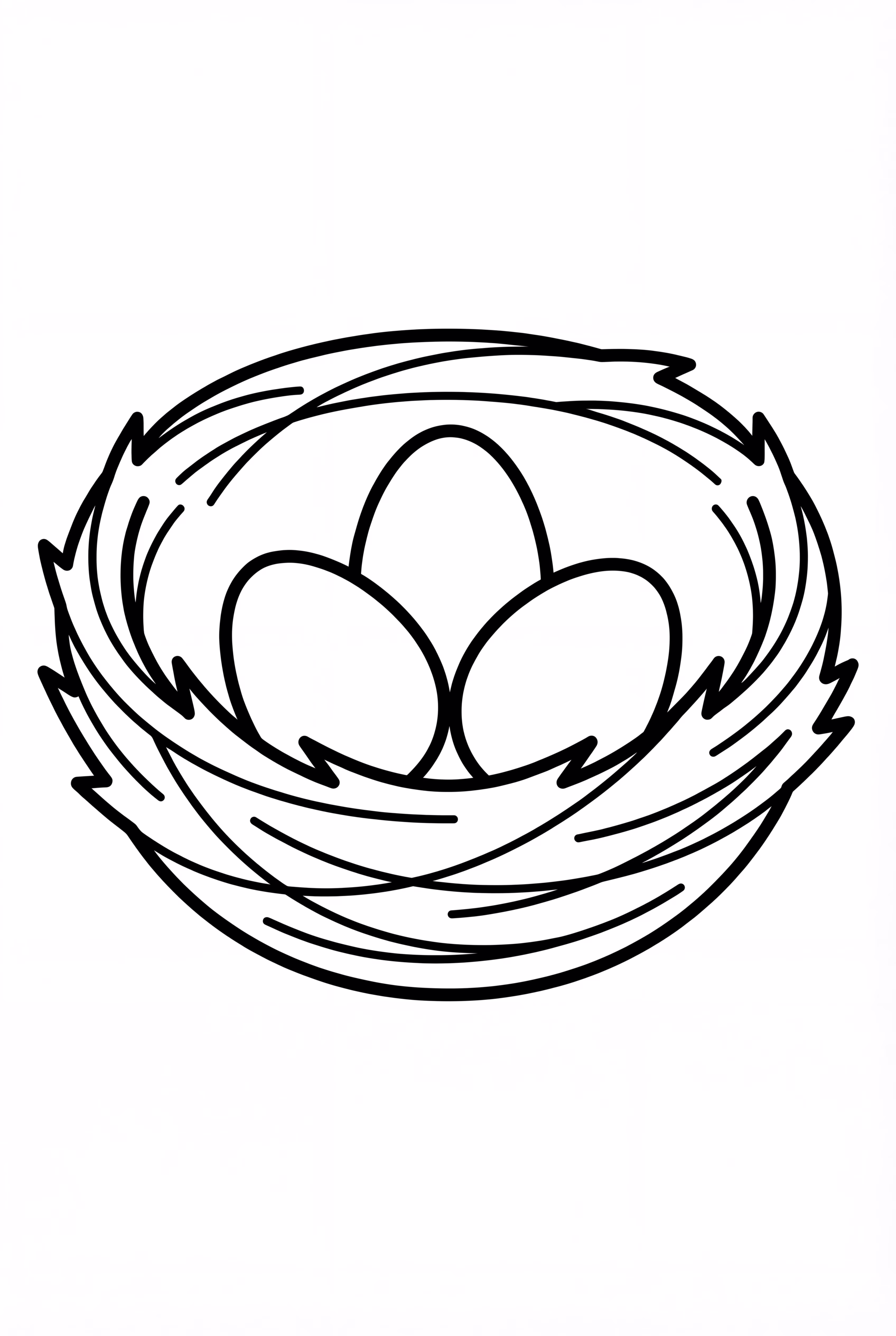 A Simple Spring Nest with Eggs