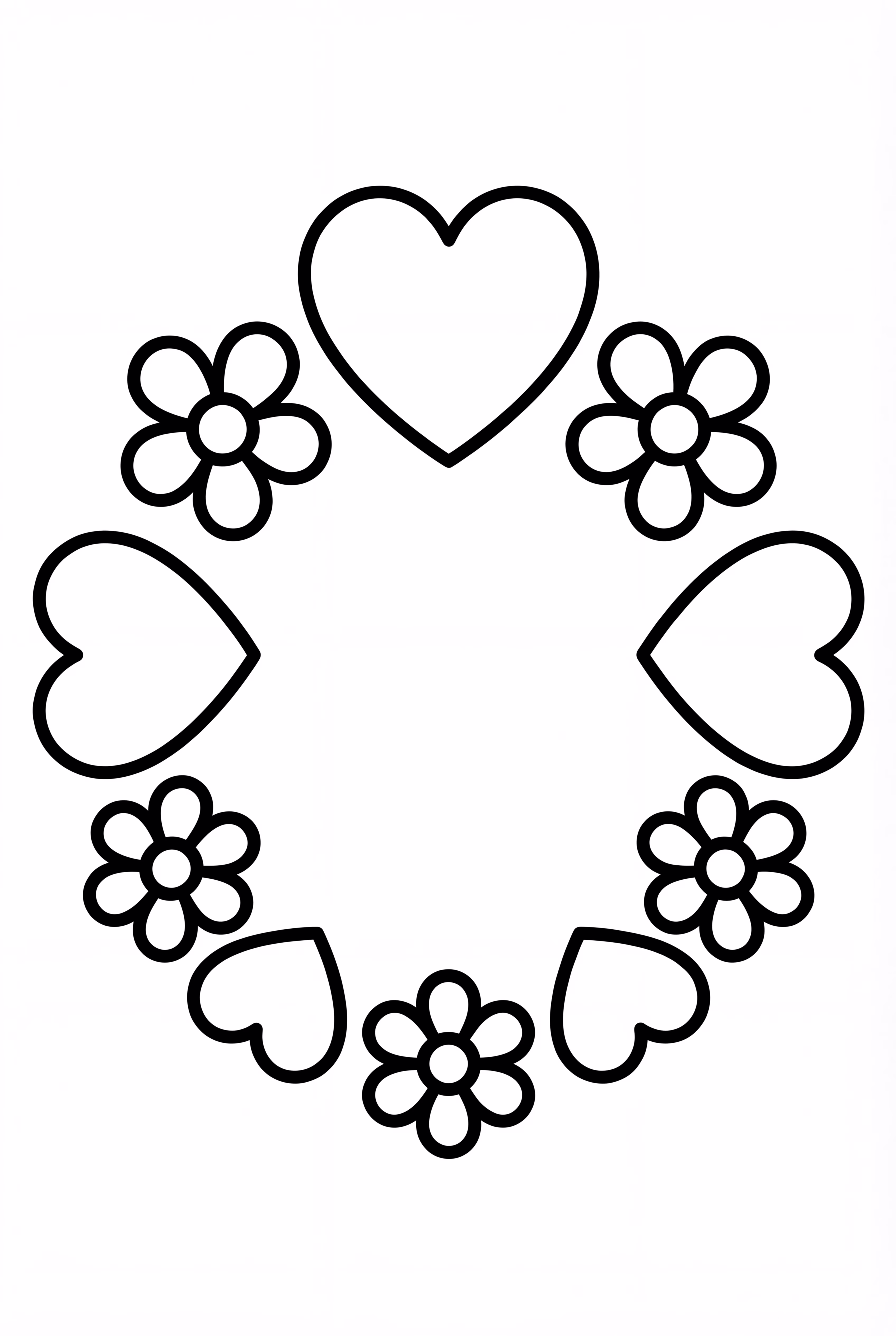 A Simple Wreath Of Hearts and Flowers