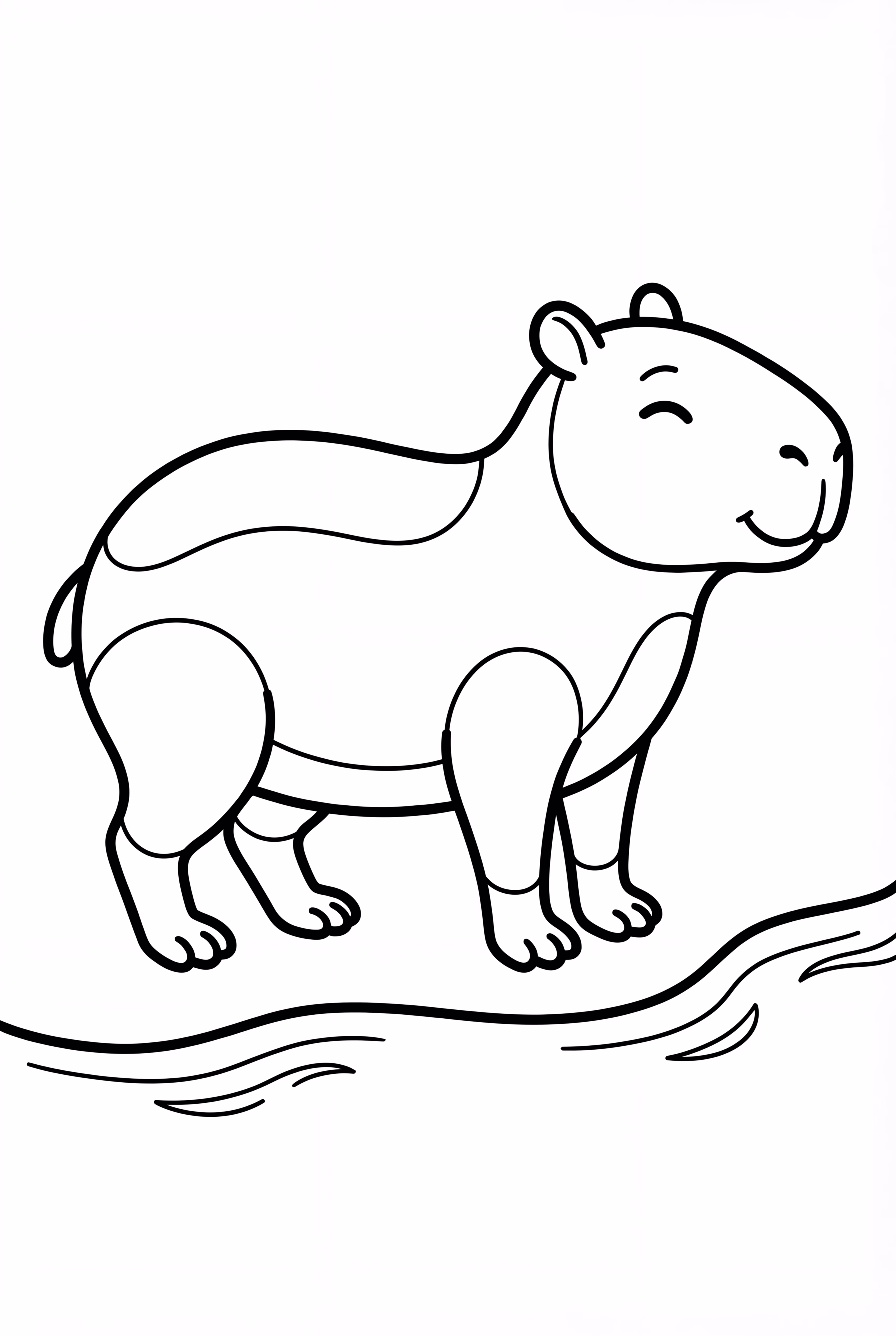 A Single Capybara Floating In Water