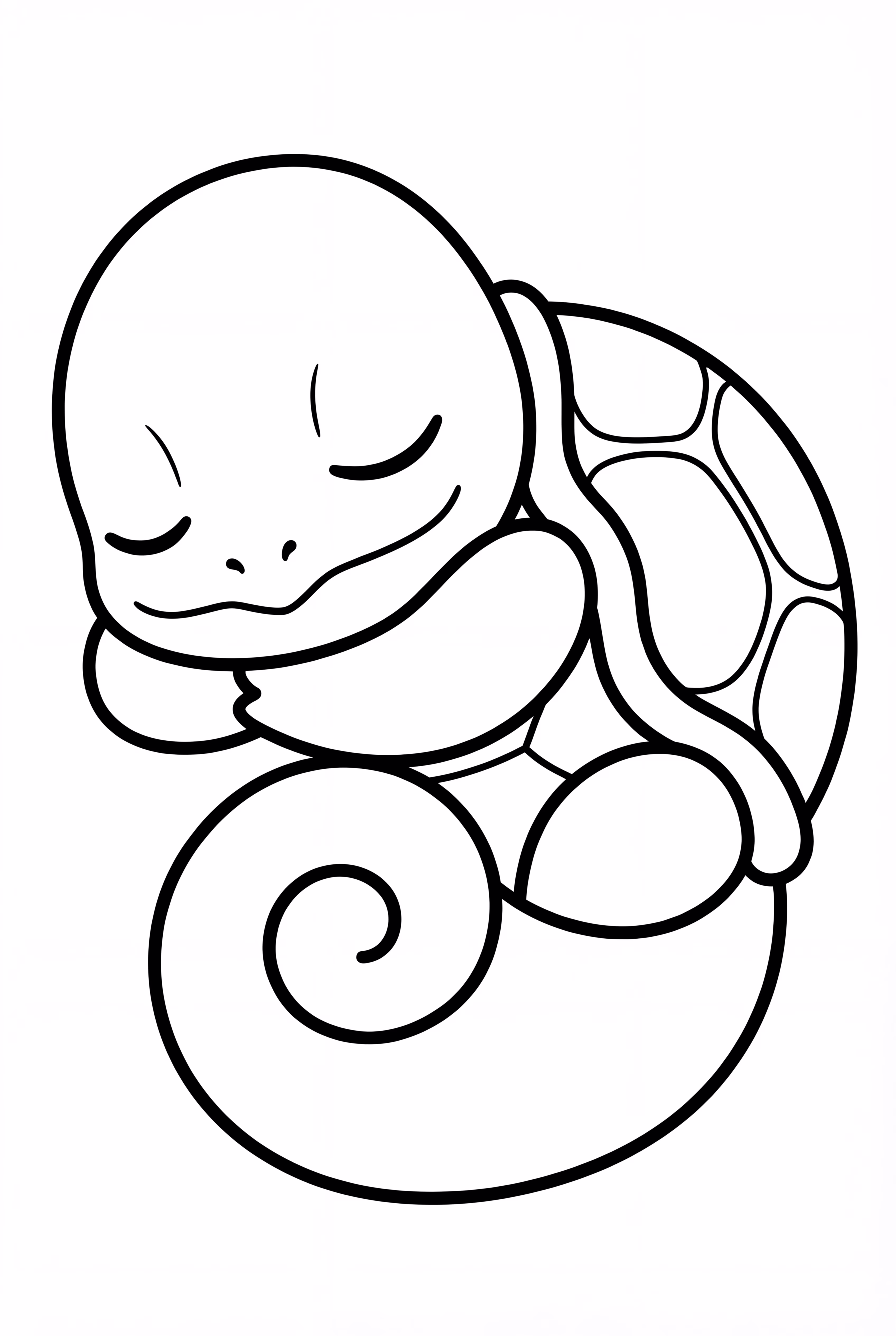 A Sleeping Squirtle Curled Up