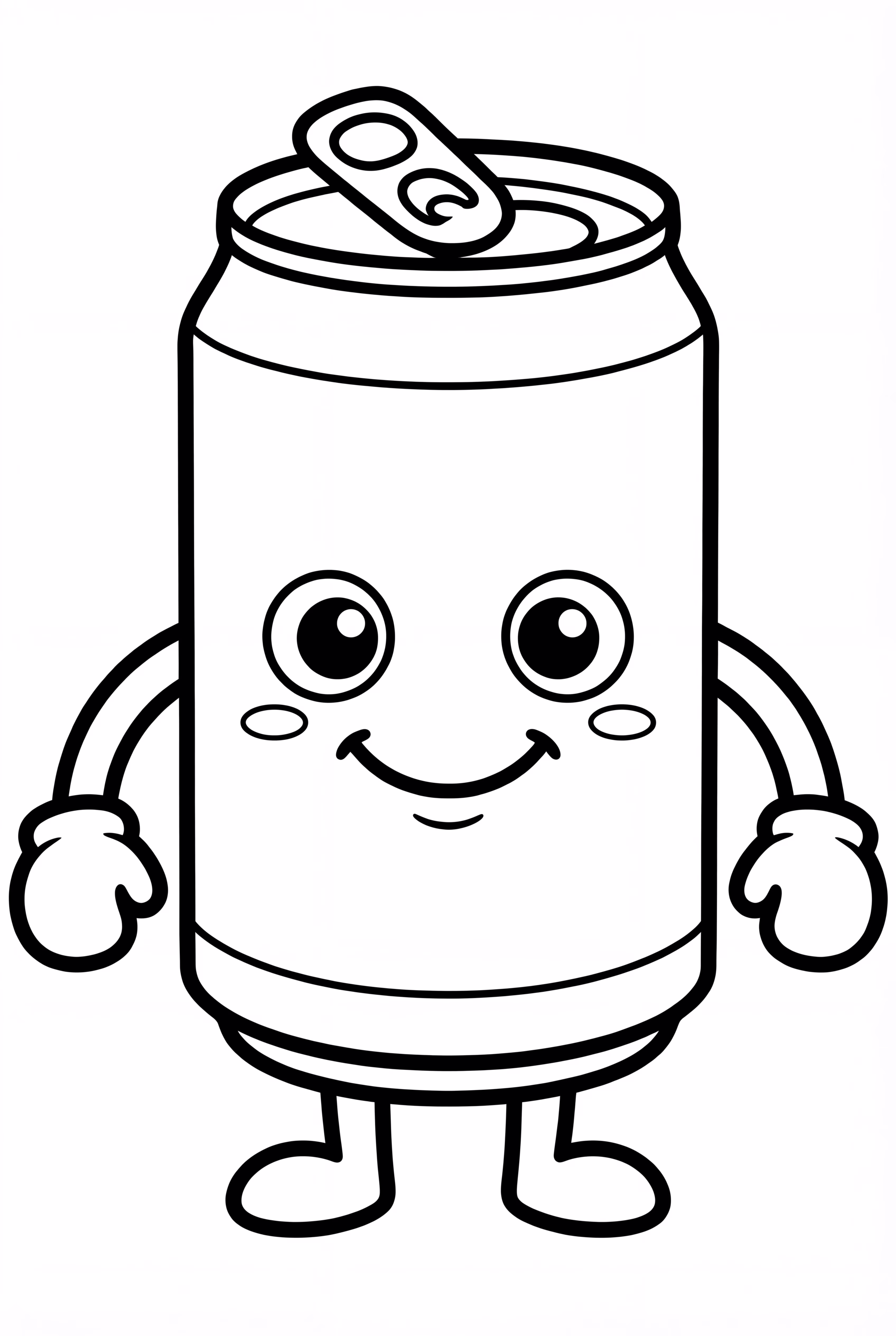 A Smiling Soda Pop Can Character