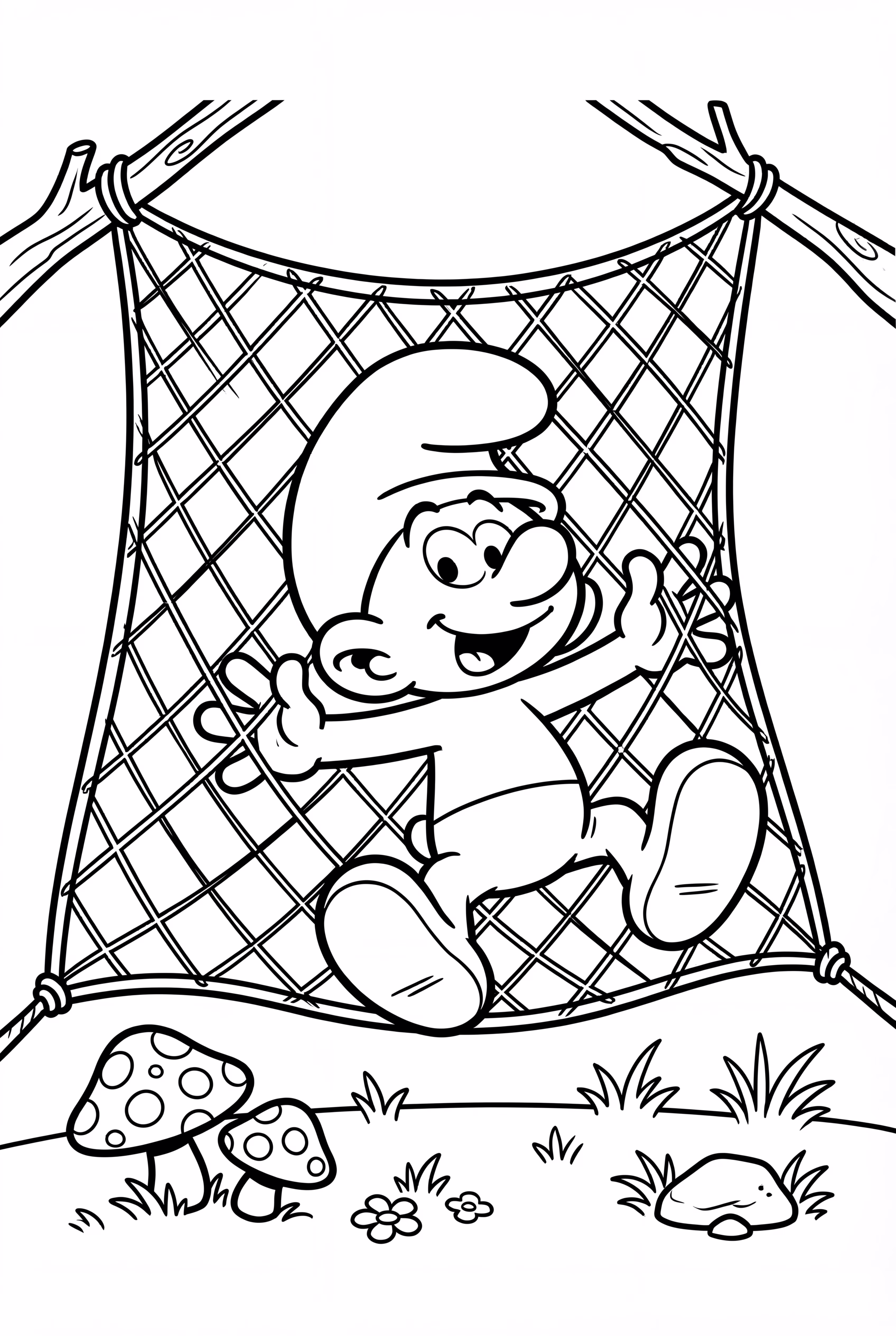 A Smurf Escaping From A Net