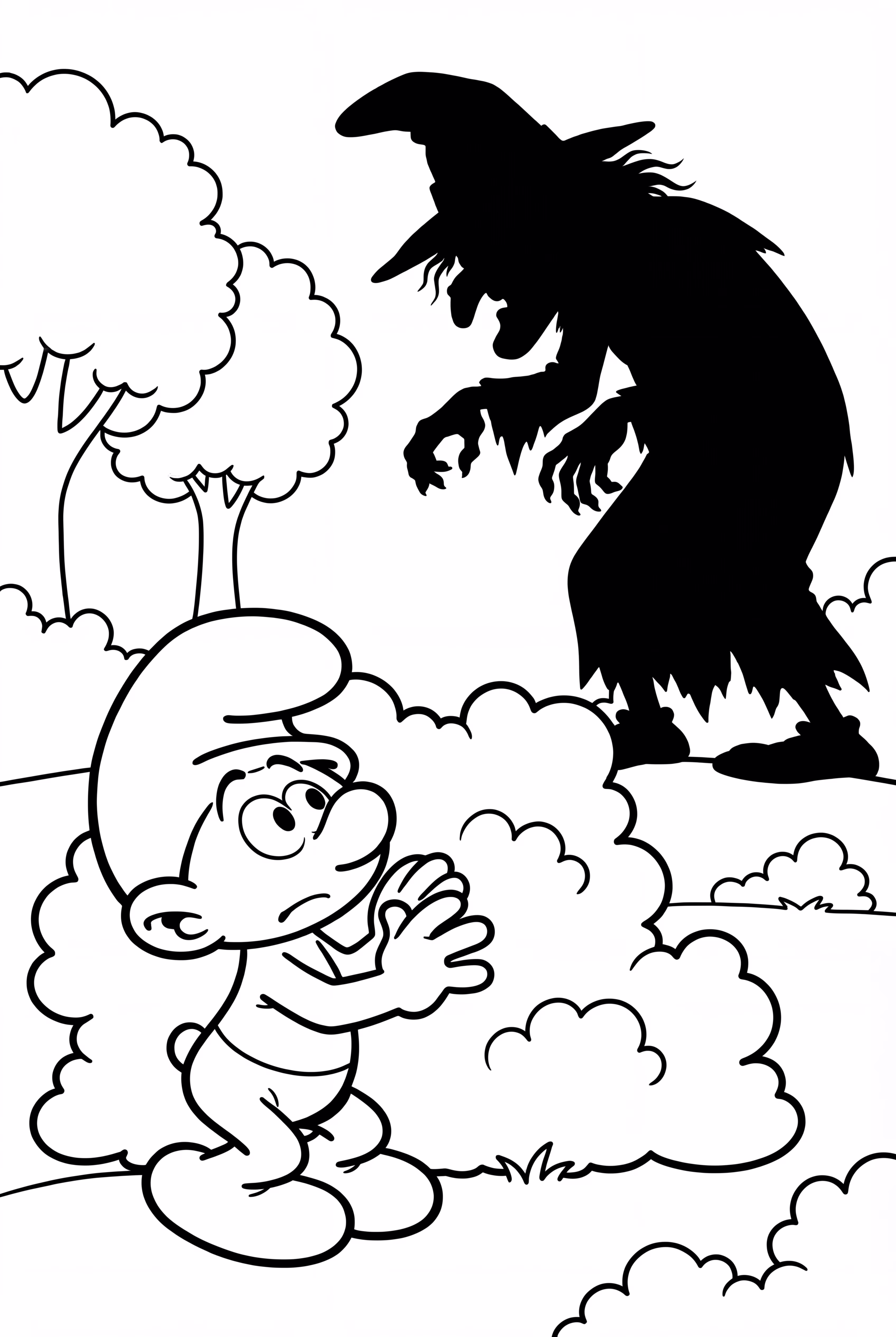 A Smurf Hiding From Gargamel's Shadow