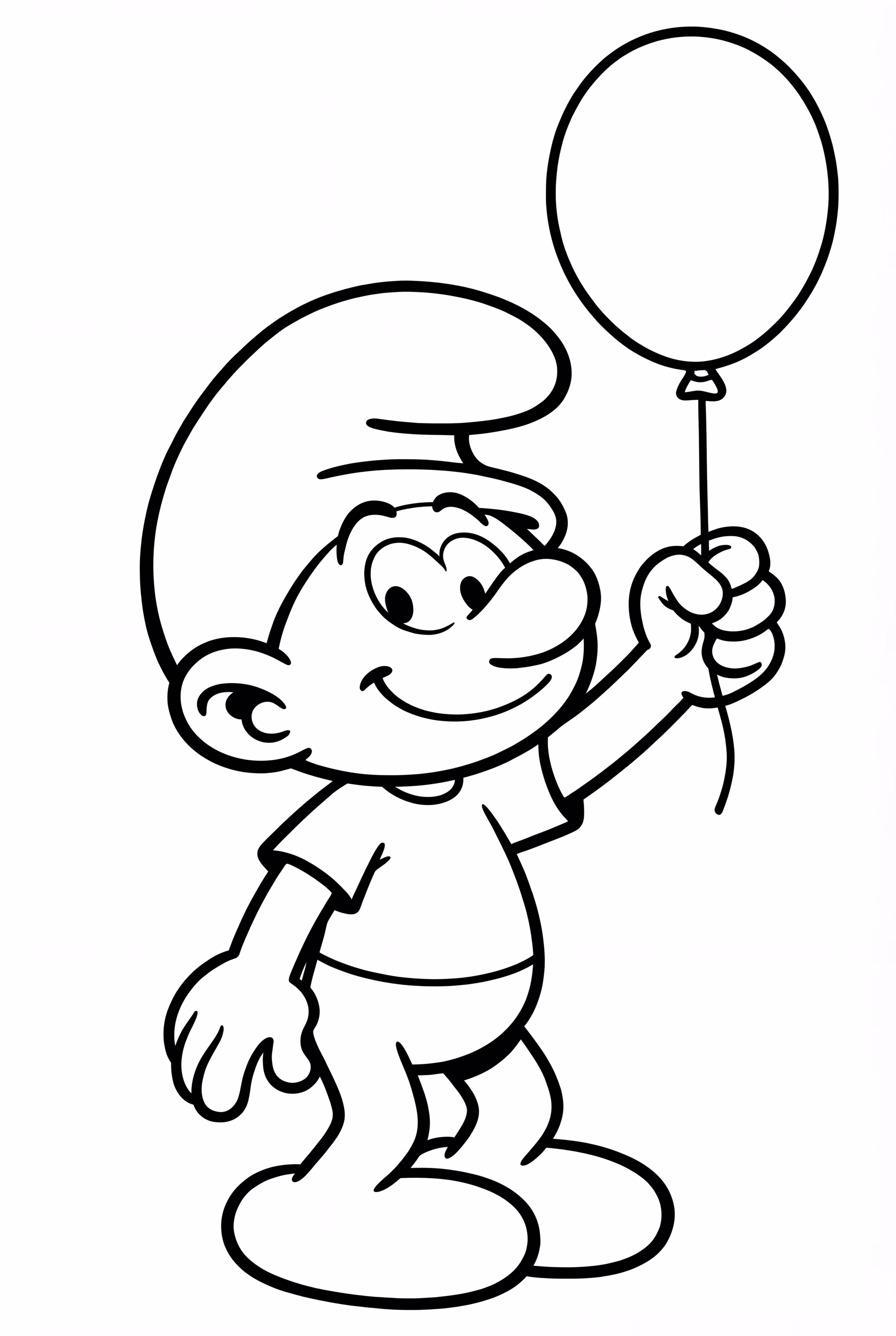 A Smurf Holding One Balloon