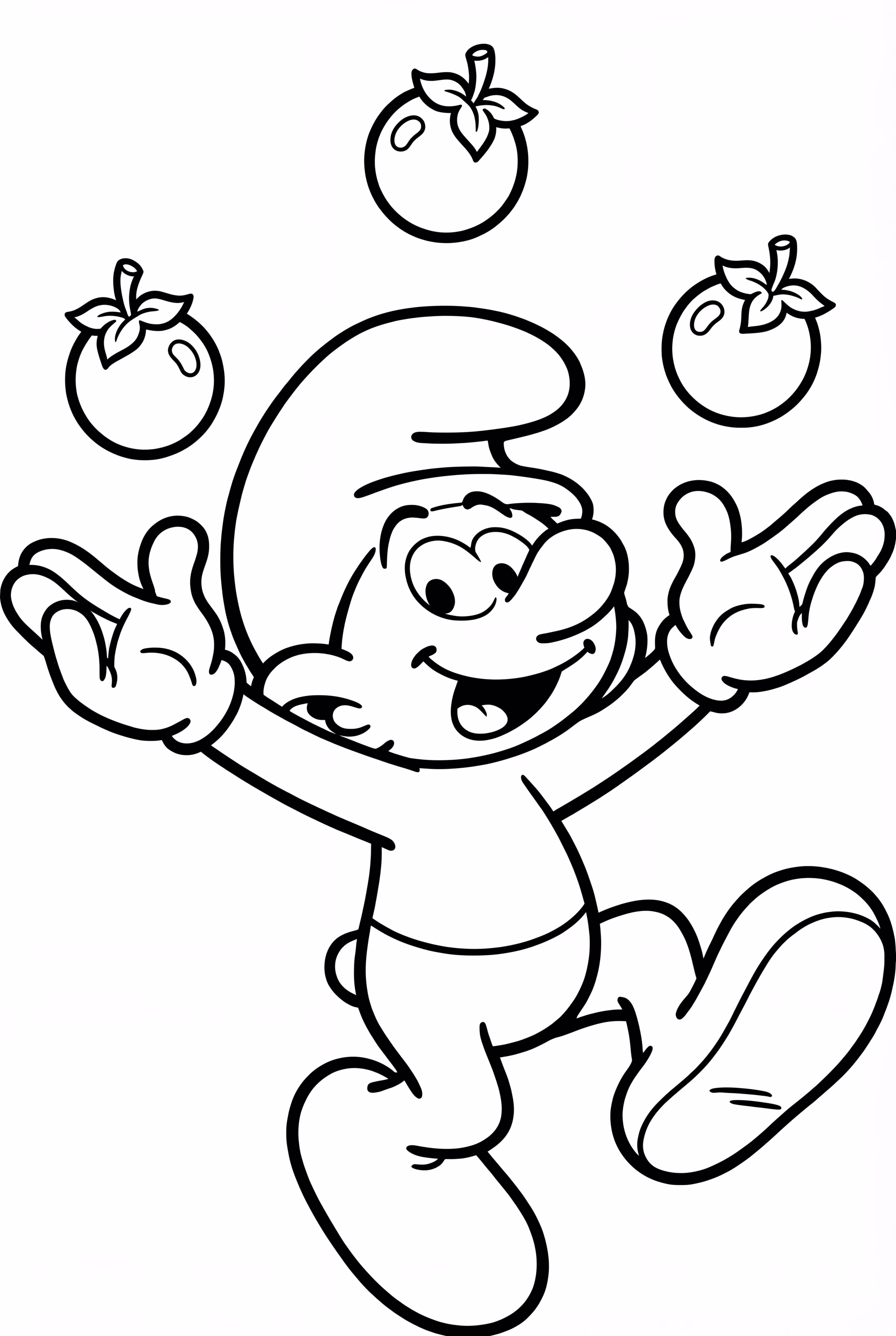 A Smurf Juggling Three Smurfberries