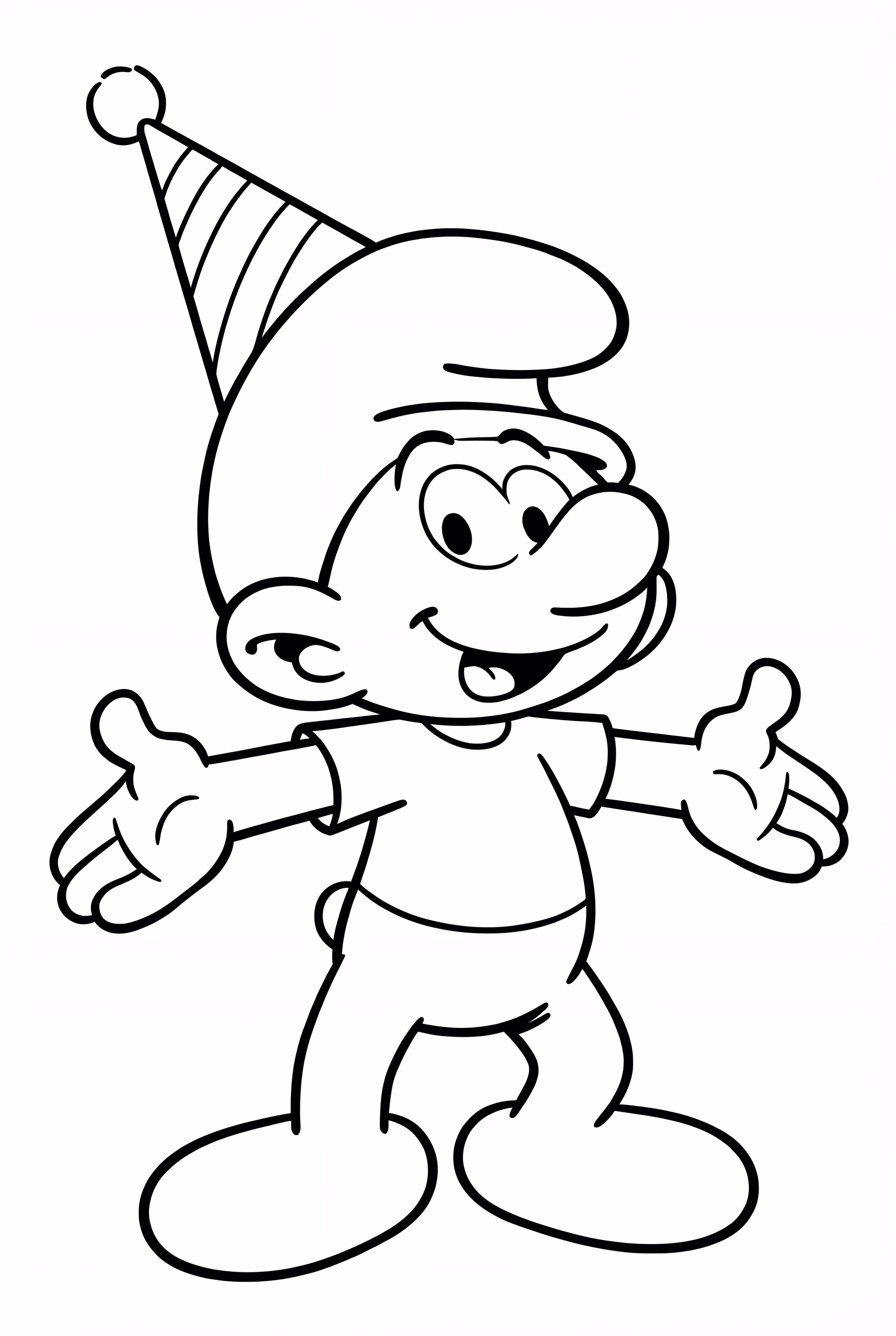 A Smurf Wearing A Party Hat