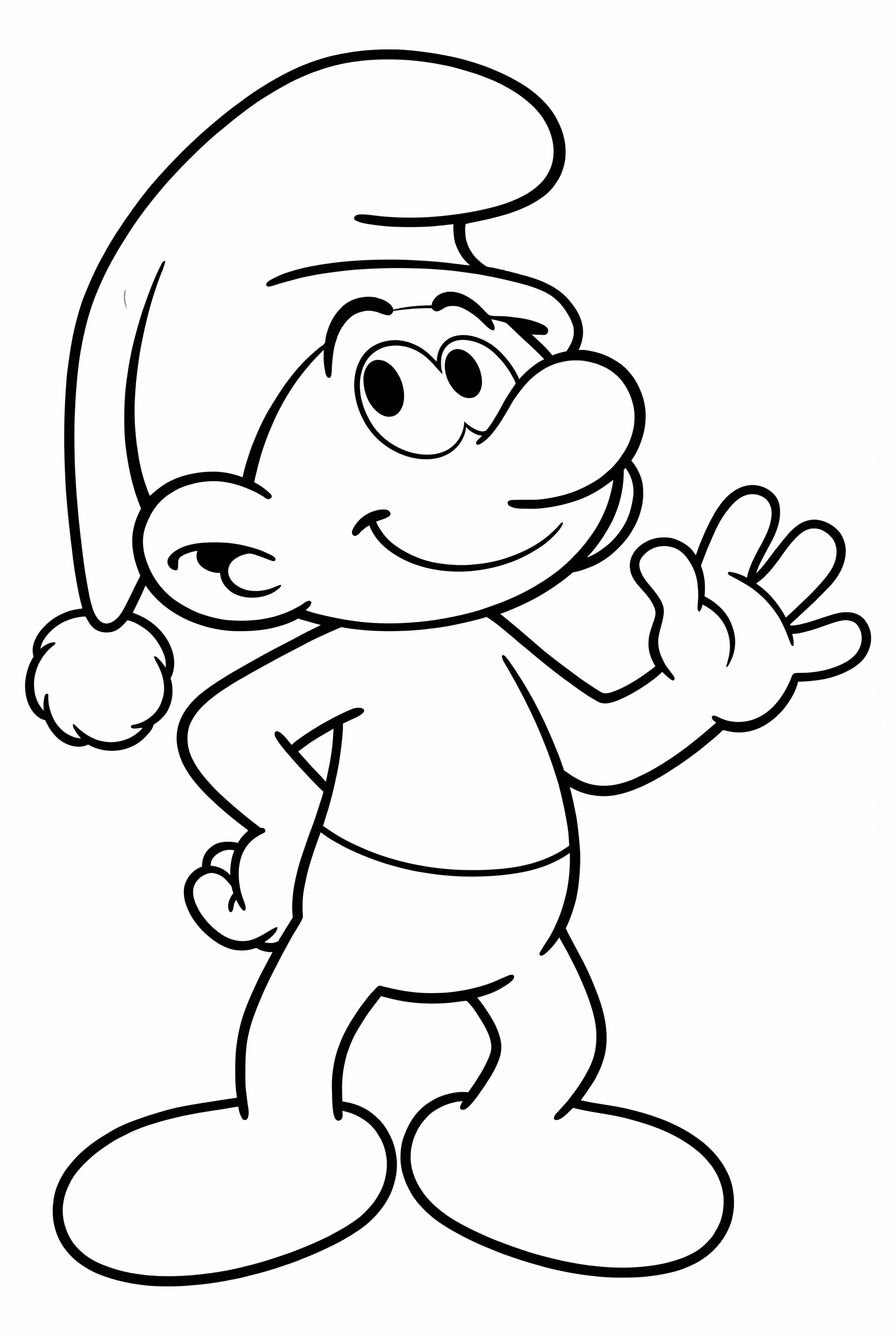 A Smurf Wearing A Santa Hat