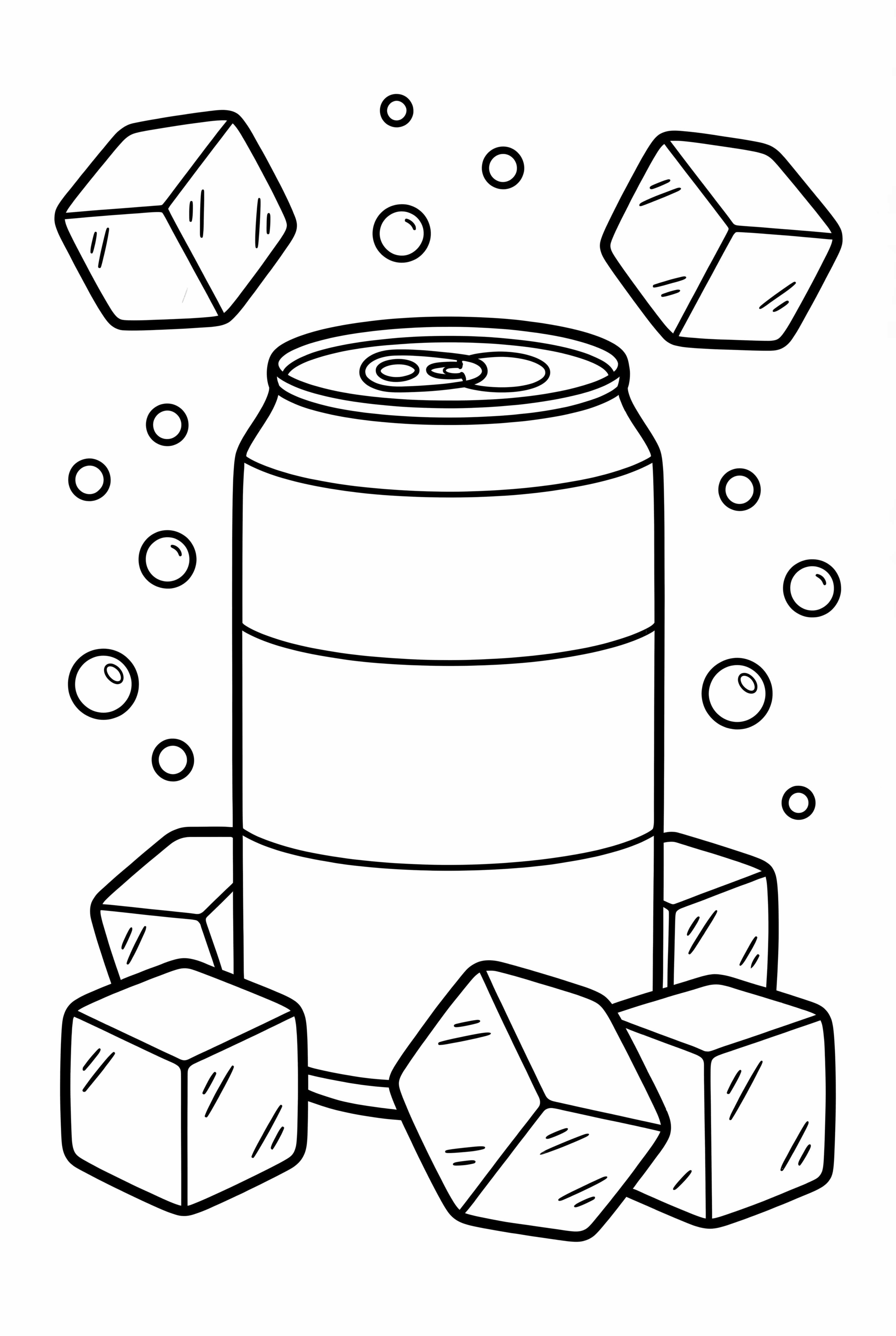 A Soda Pop Can With Ice Cubes