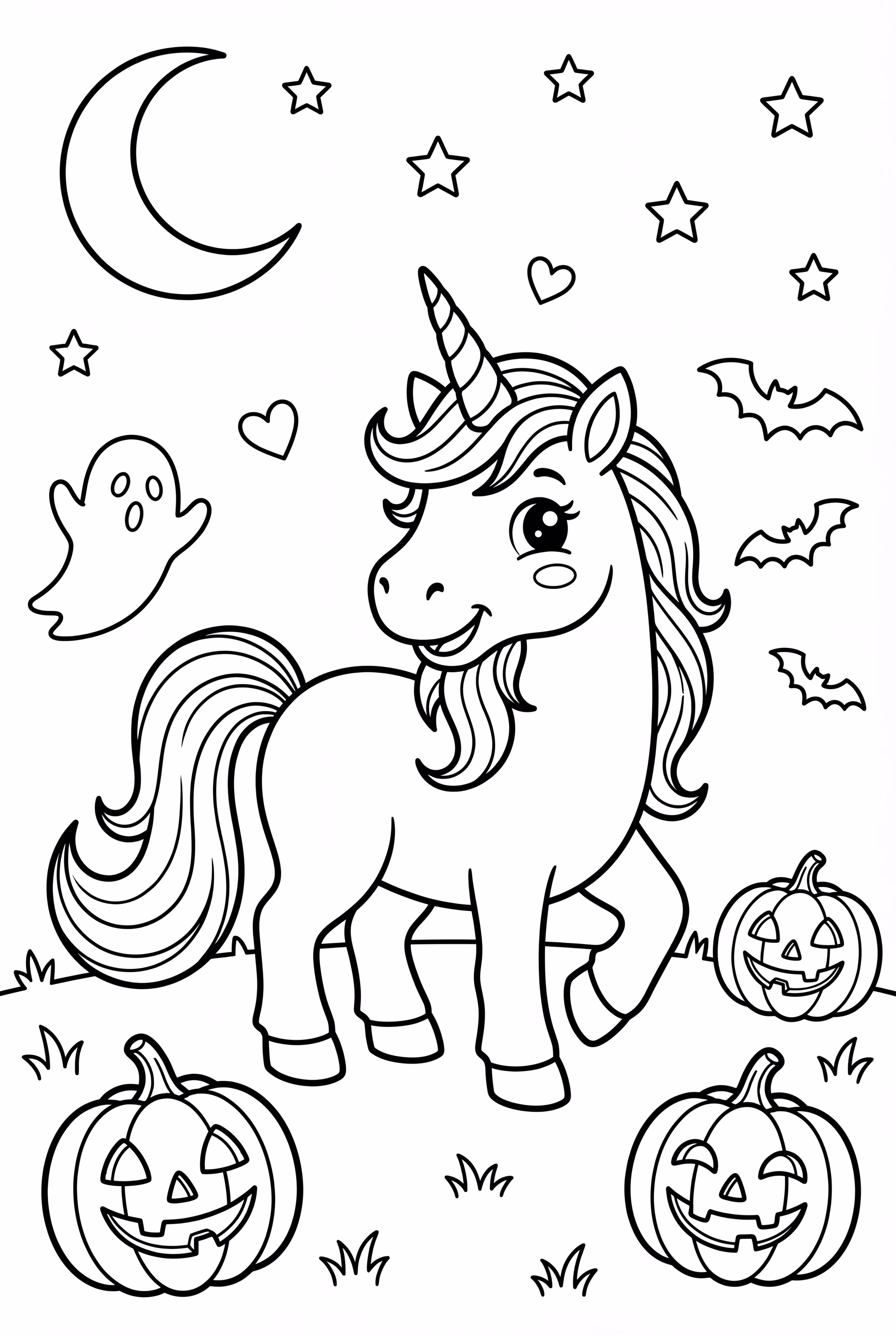 A Spooky Unicorn Halloween Scene