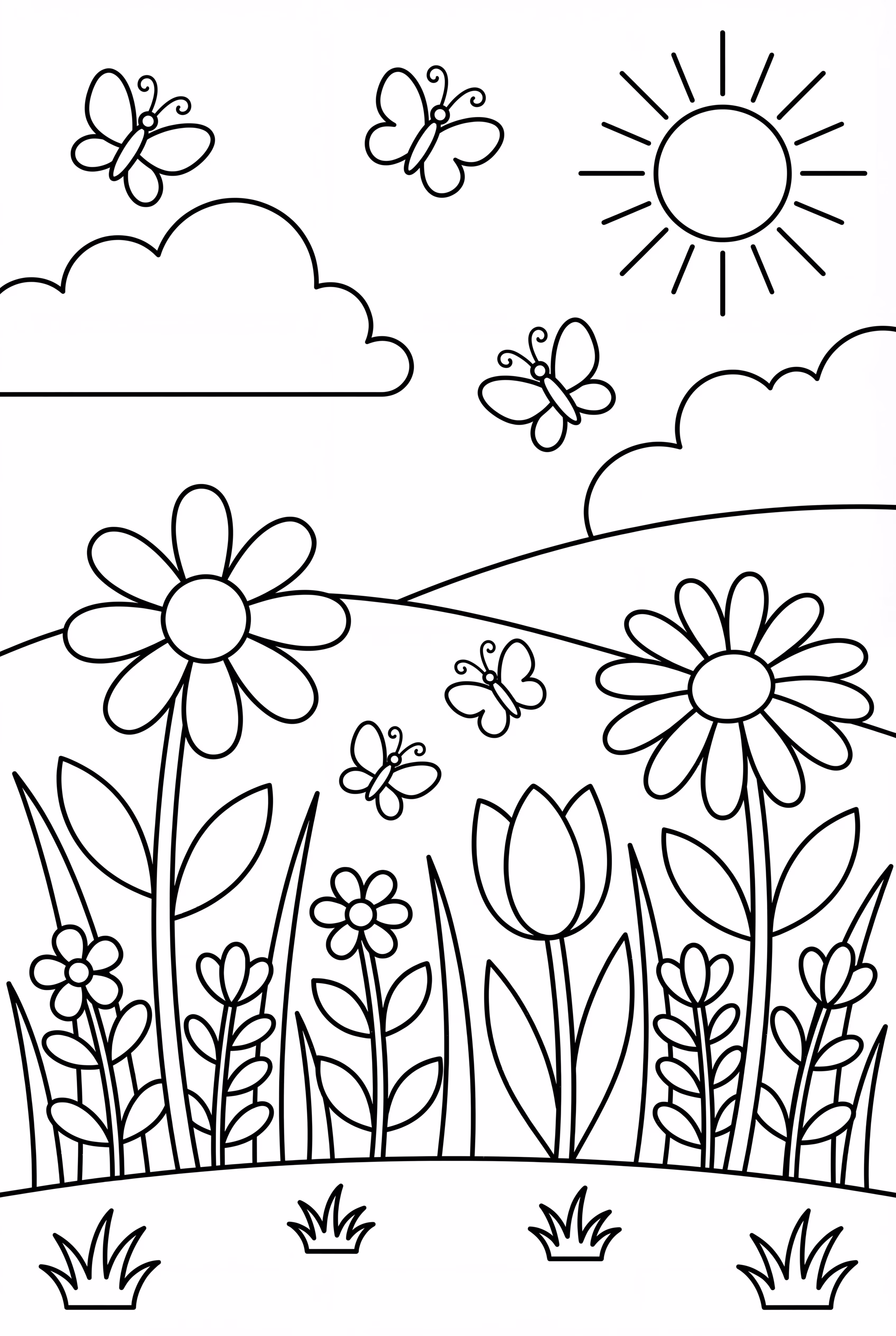 春日蝶舞的草原