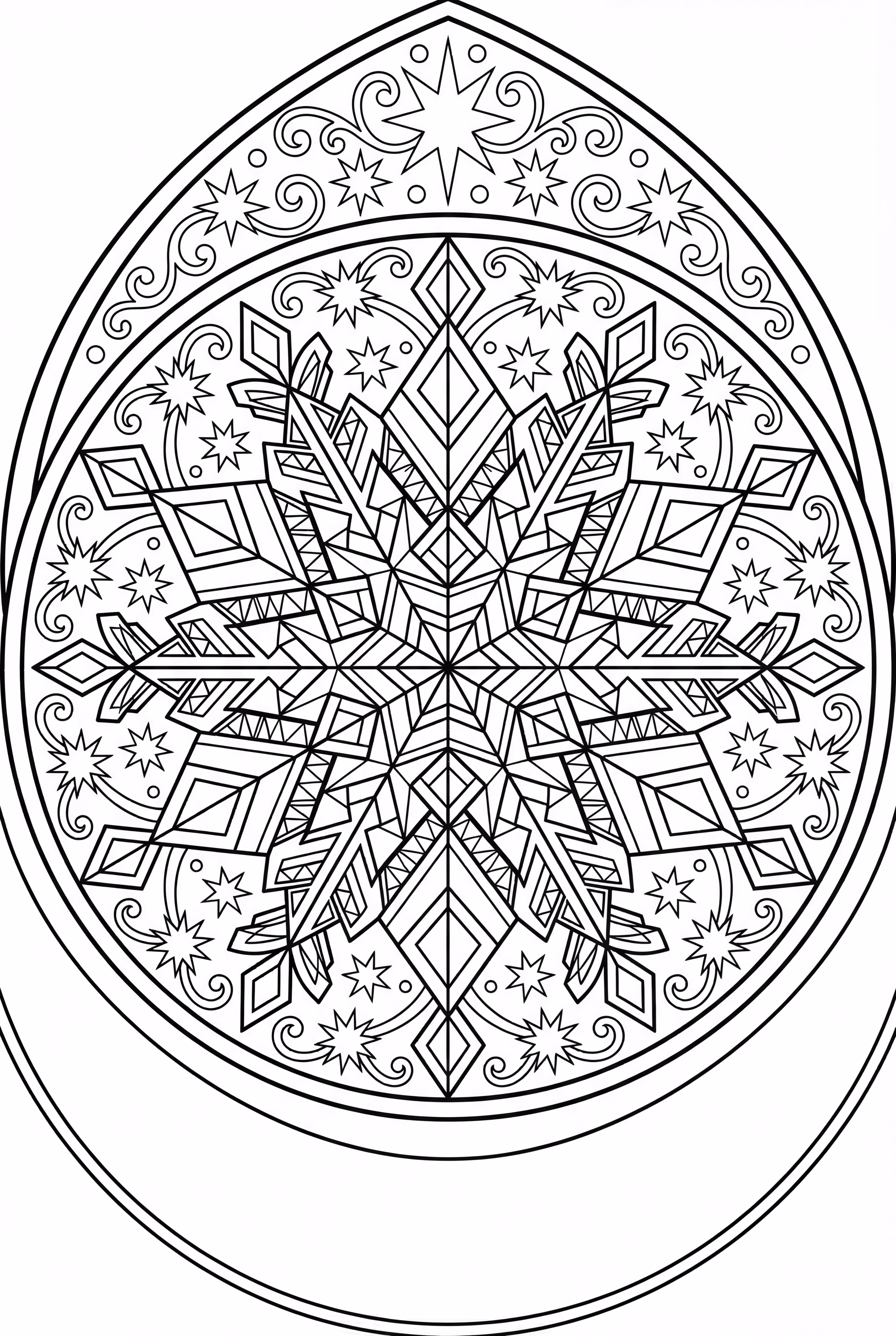 A Stained Glass Window Snowflake