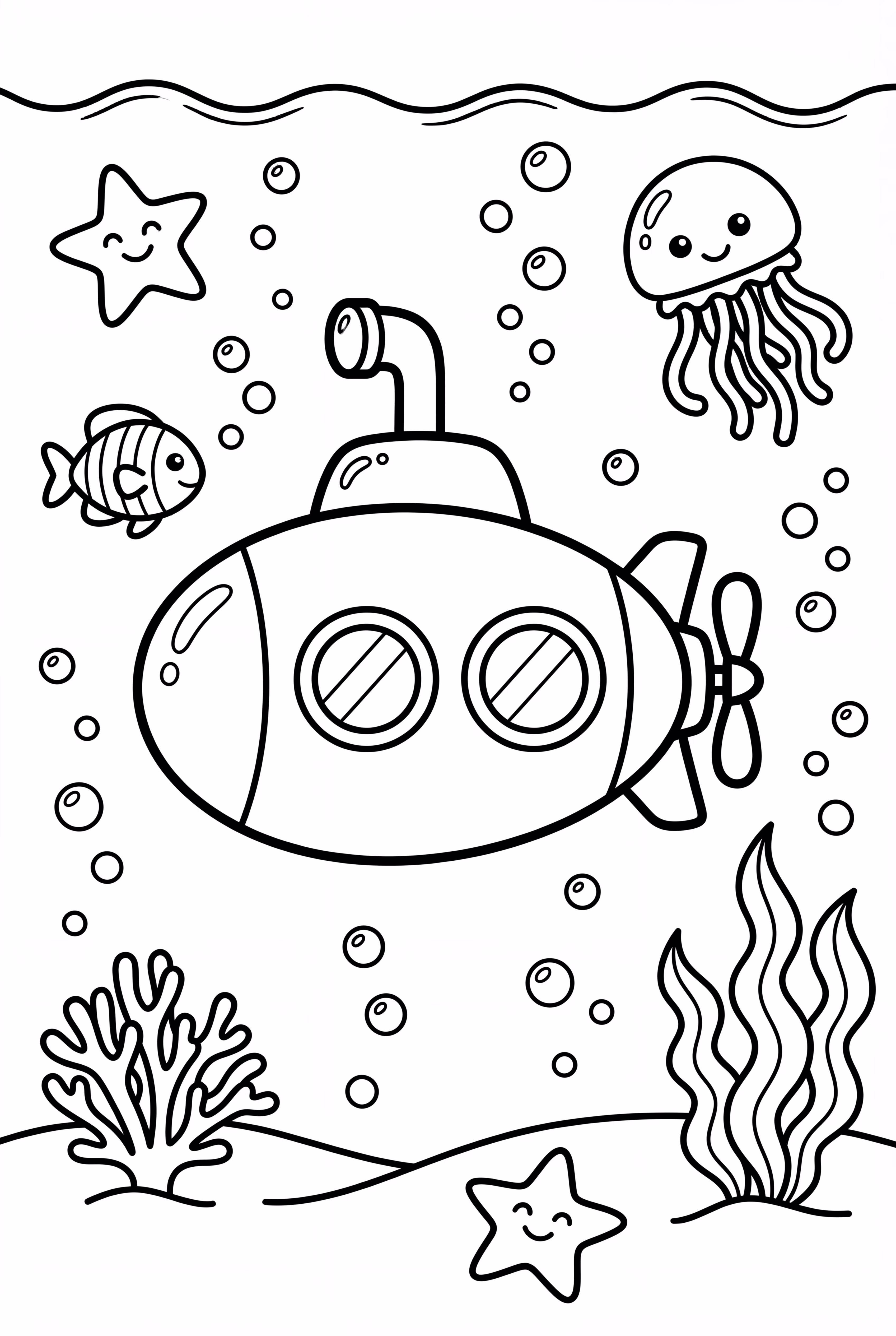 A Submarine Exploring the Ocean