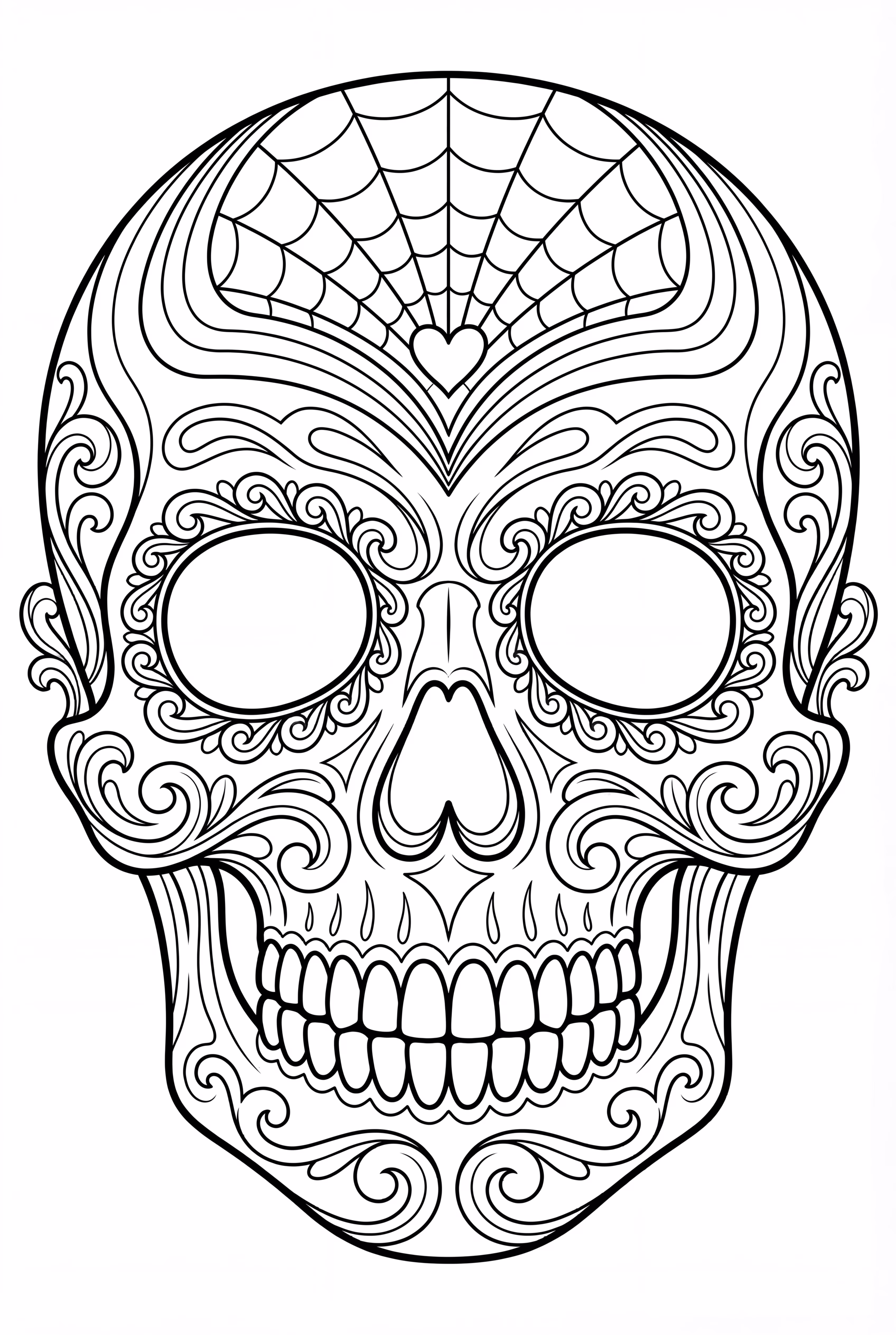 A sugar skull in a Halloween party setting