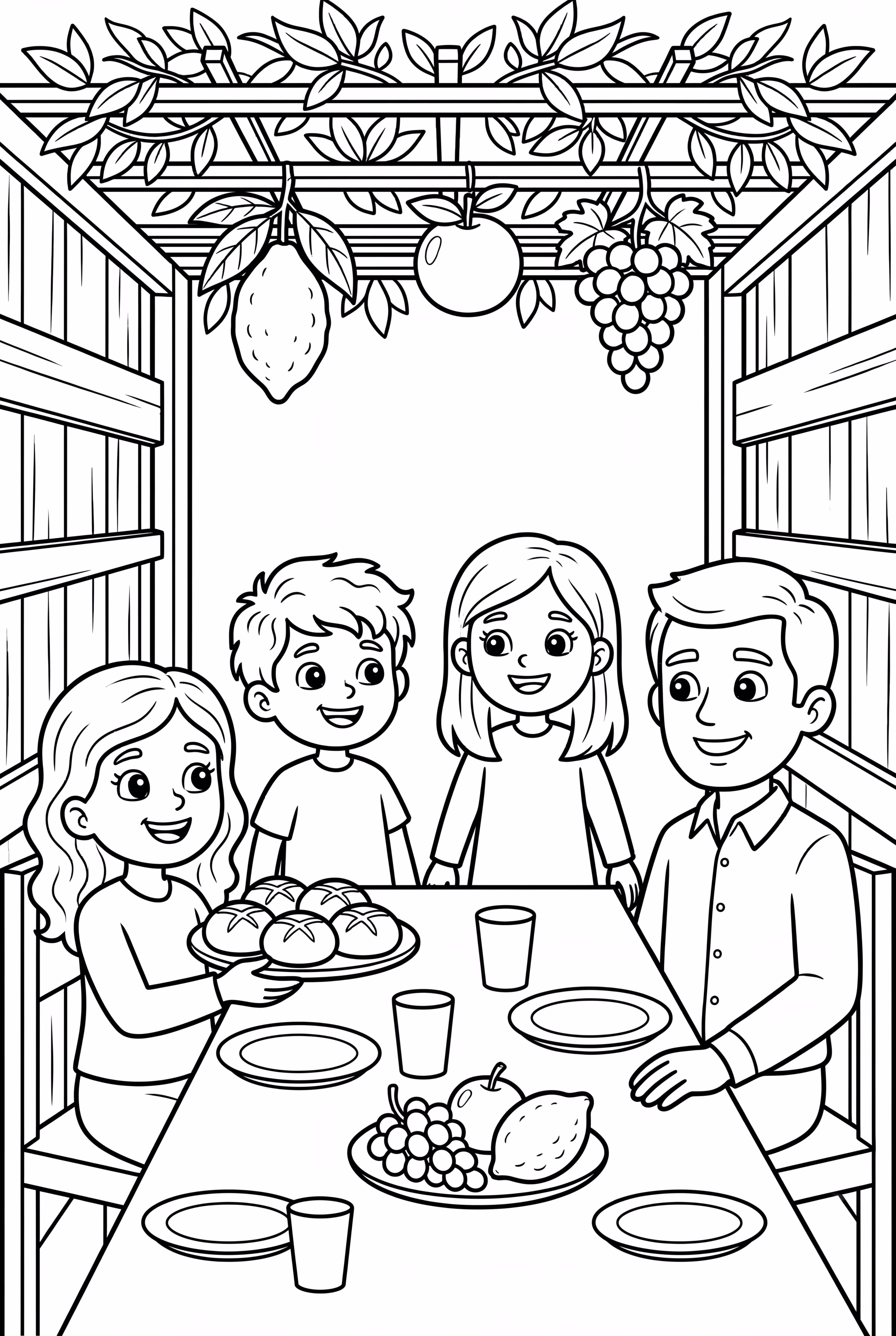 A Sukkot Meal In The Sukkah