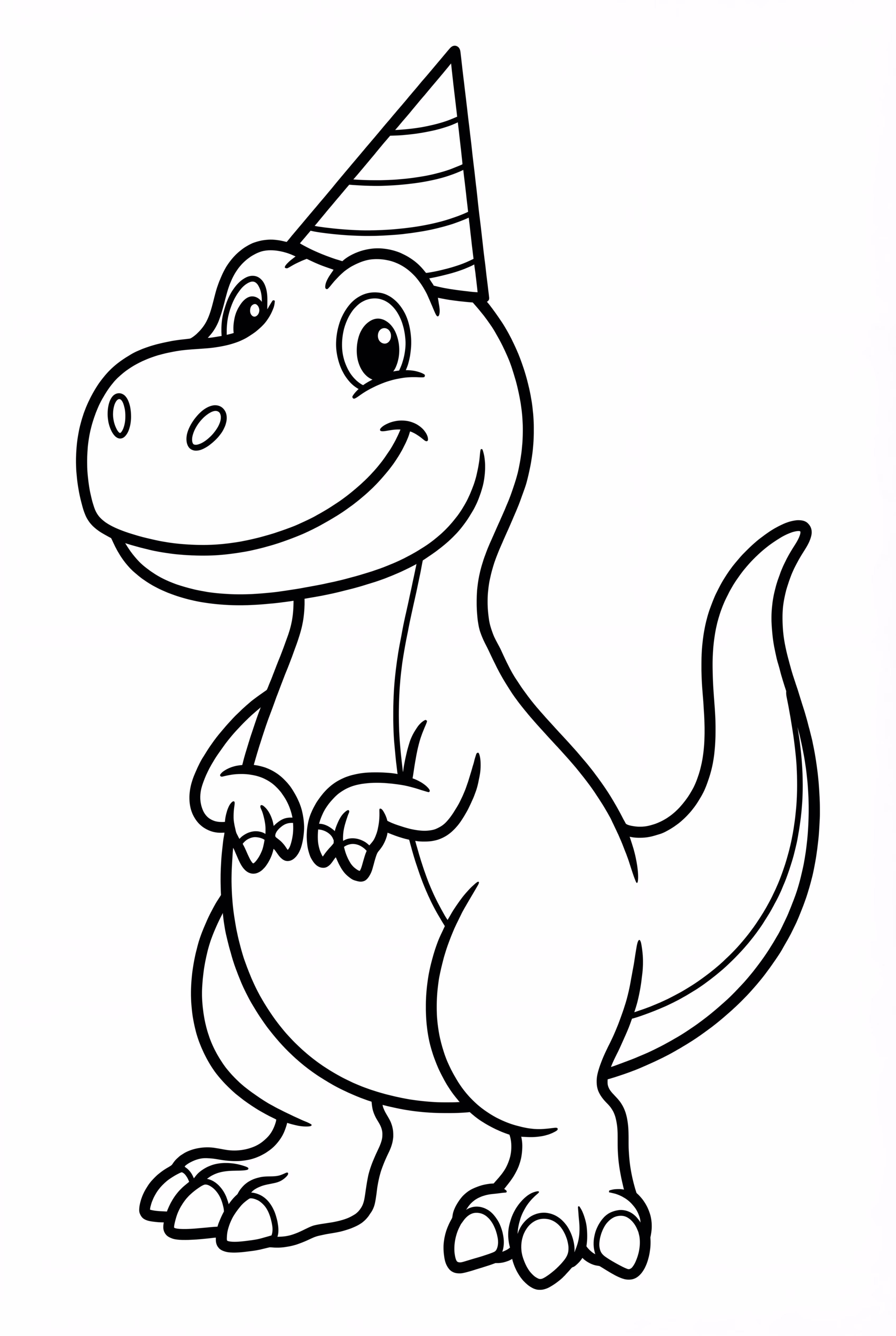 A T-Rex Wearing A Party Hat