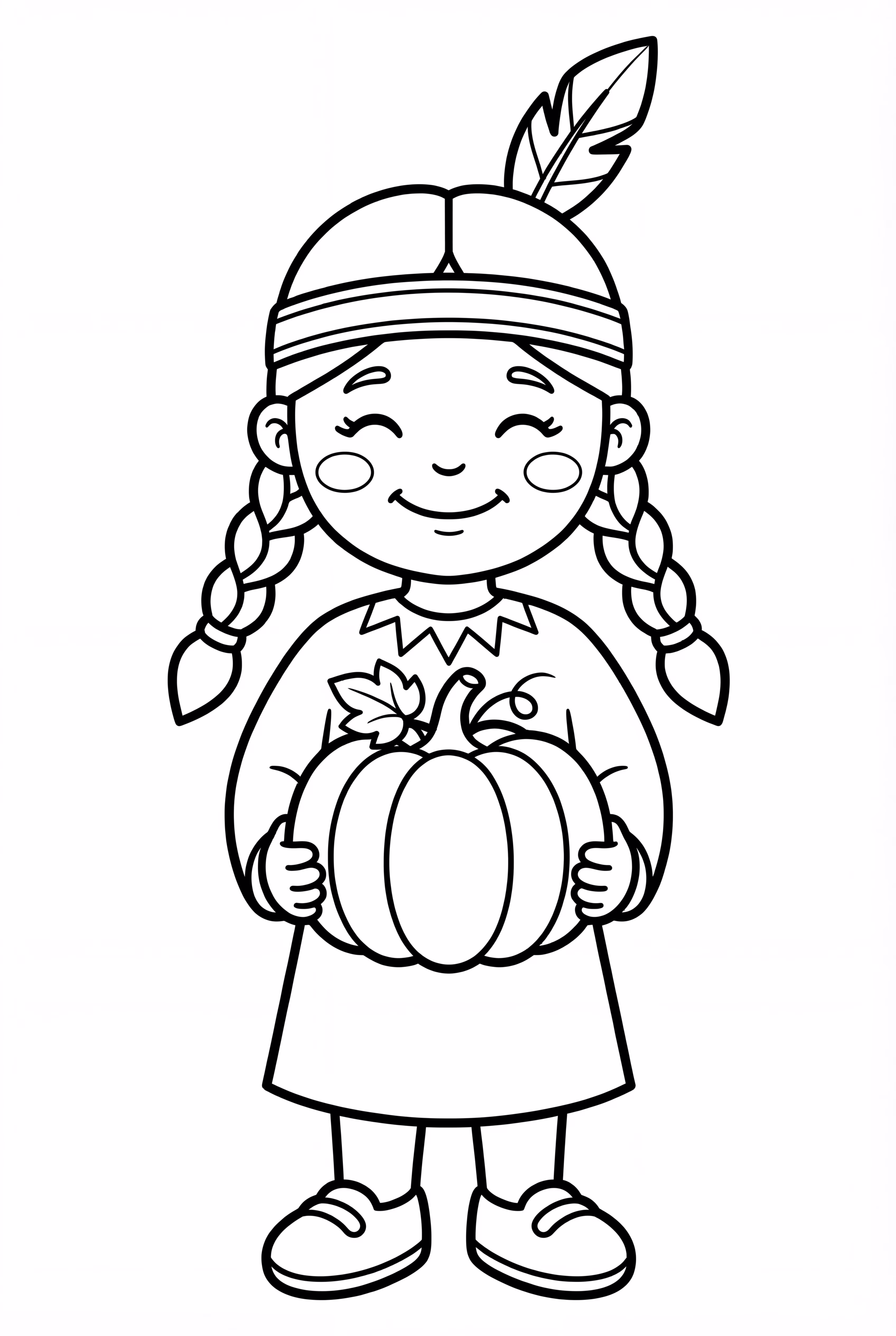 感恩节的美洲原住民女孩