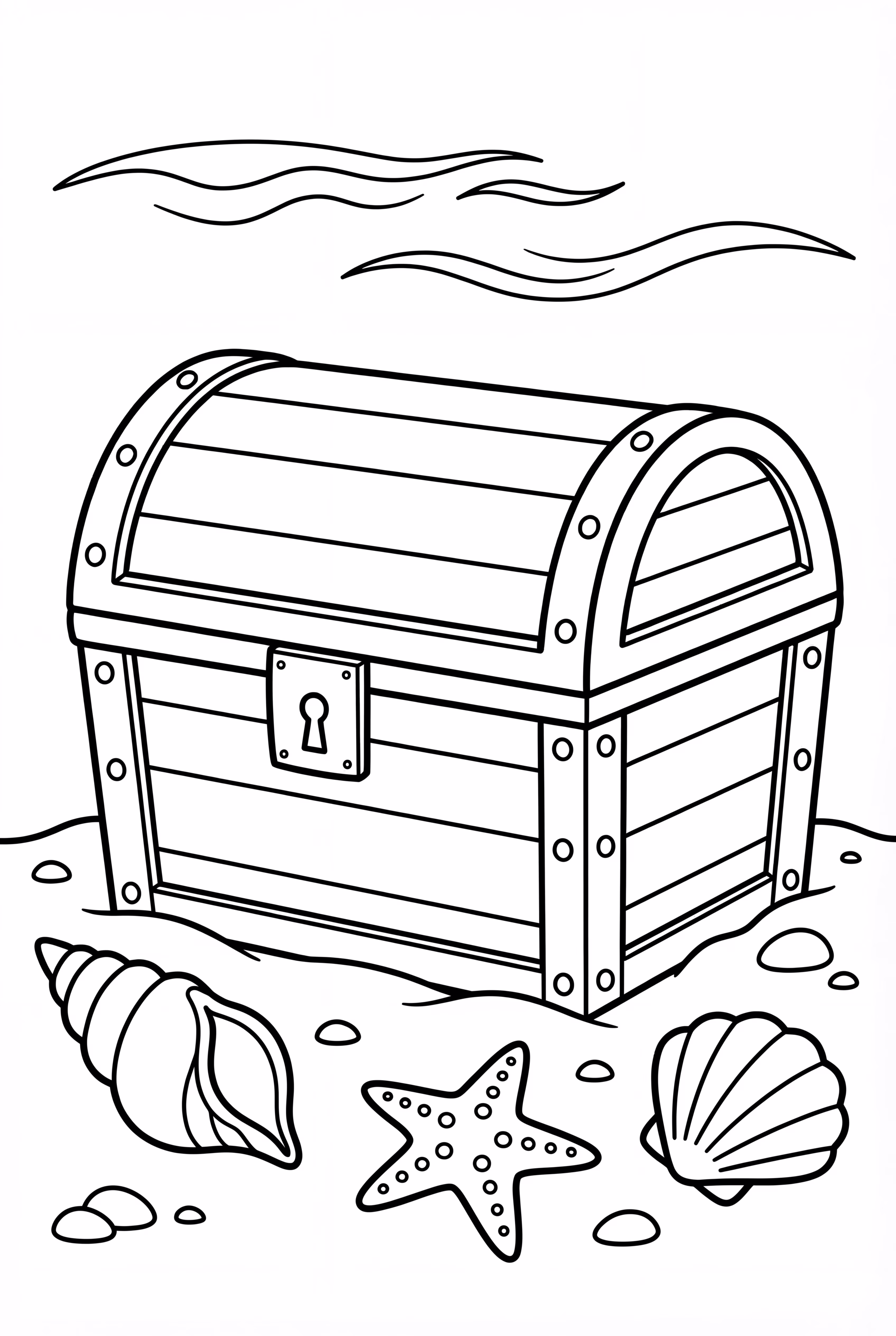 Eine Schatztruhe auf dem Meeresboden