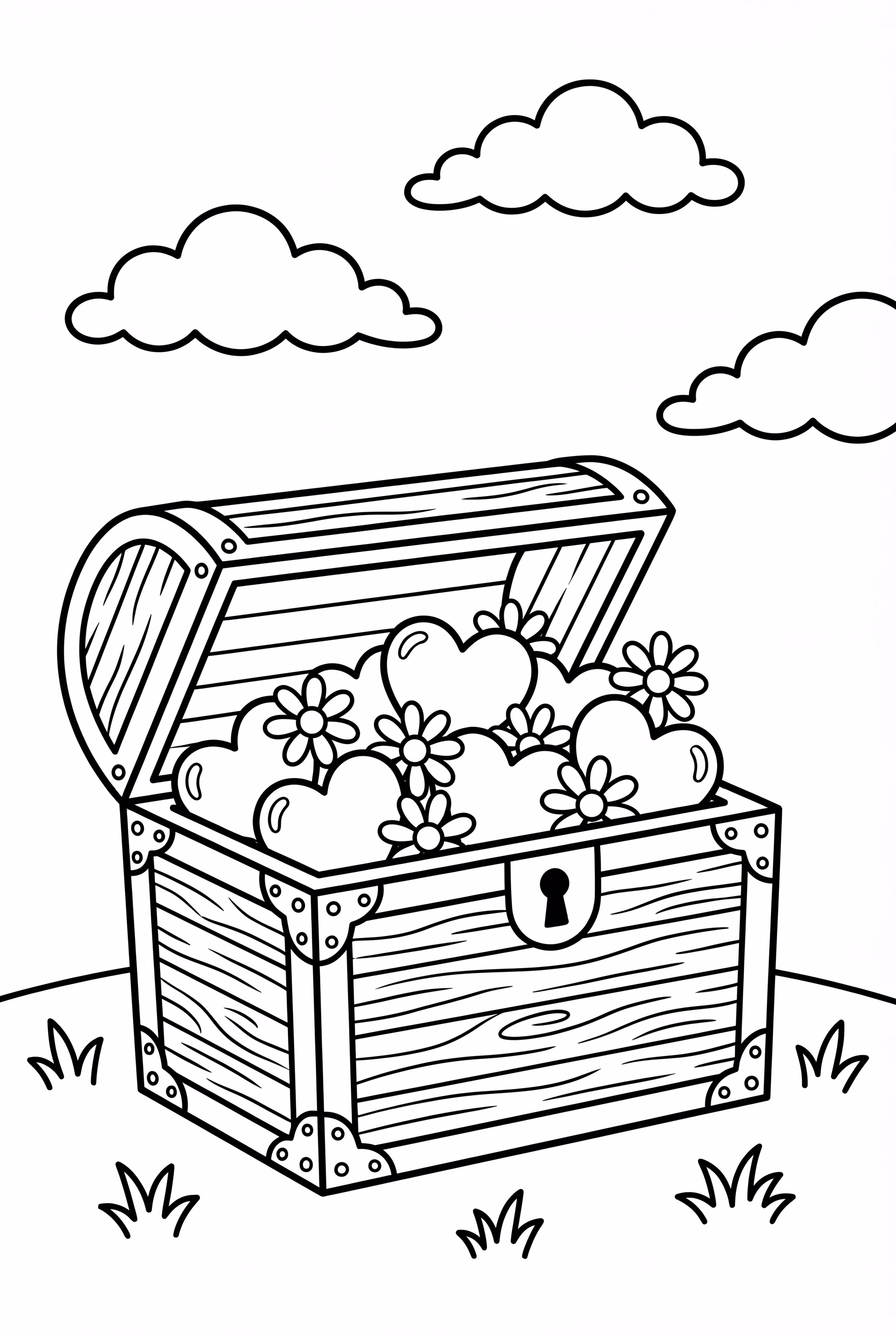 A Treasure Chest Overflowing With Hearts and Flowers