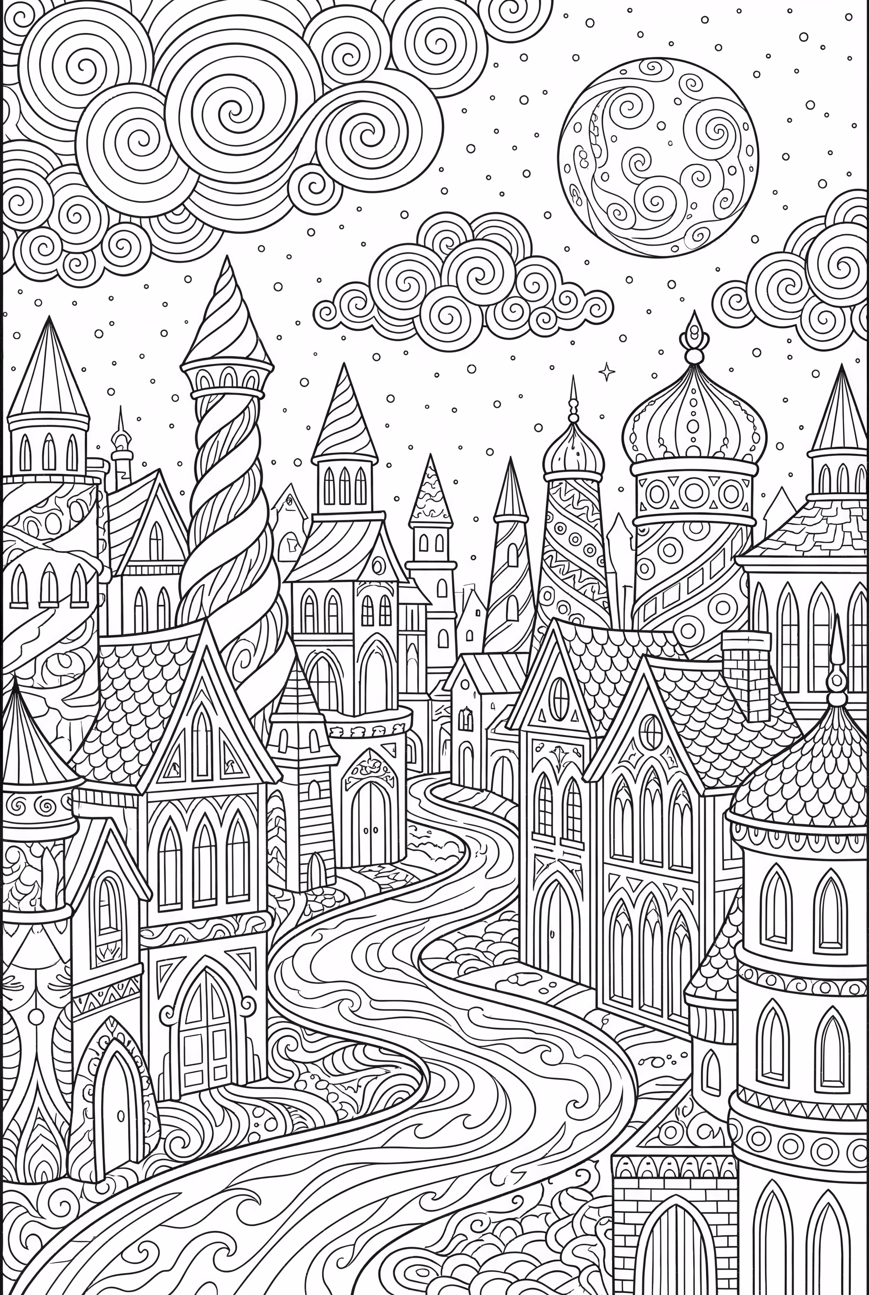 A Trippy Cityscape At Night