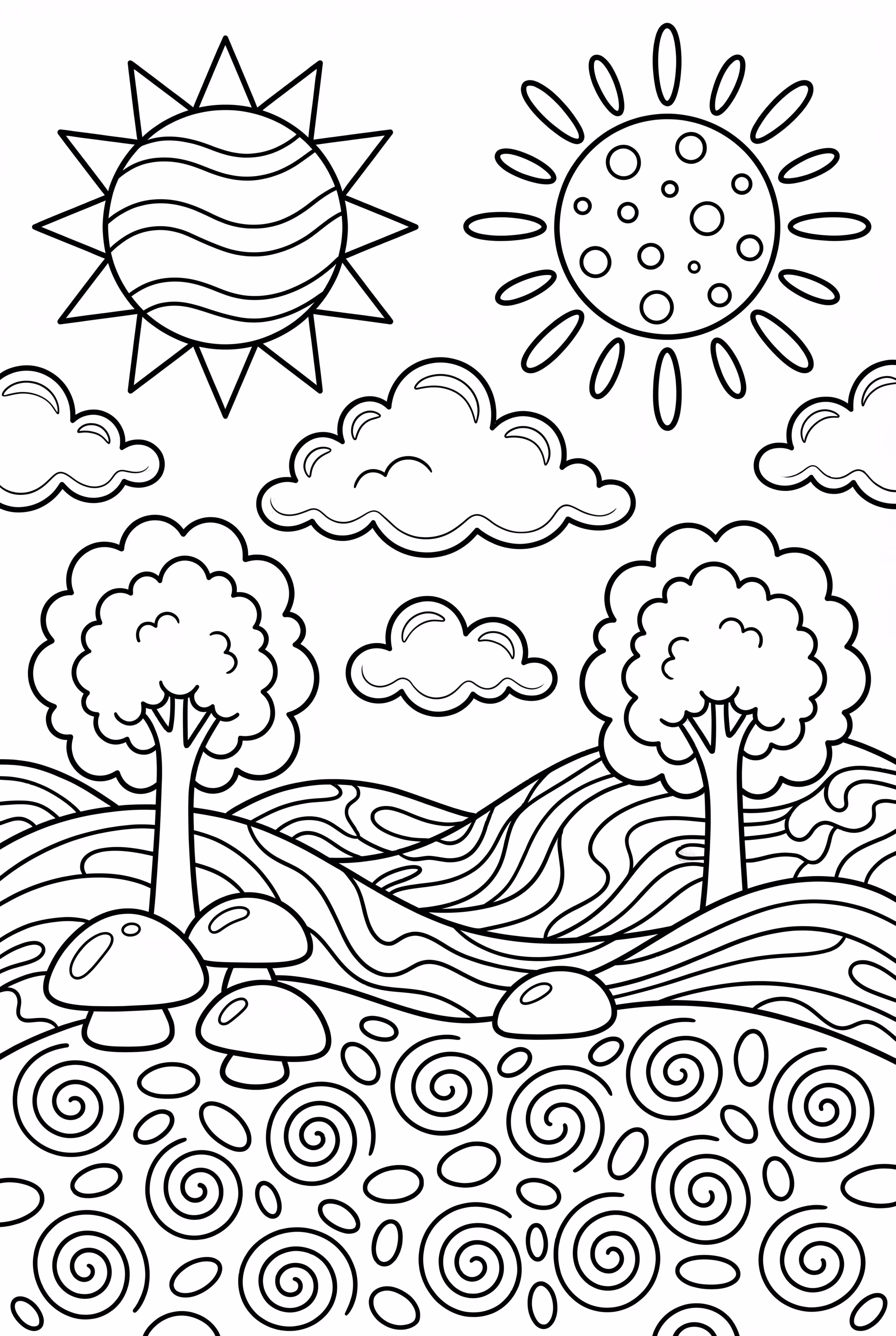 A Trippy Landscape With Two Suns