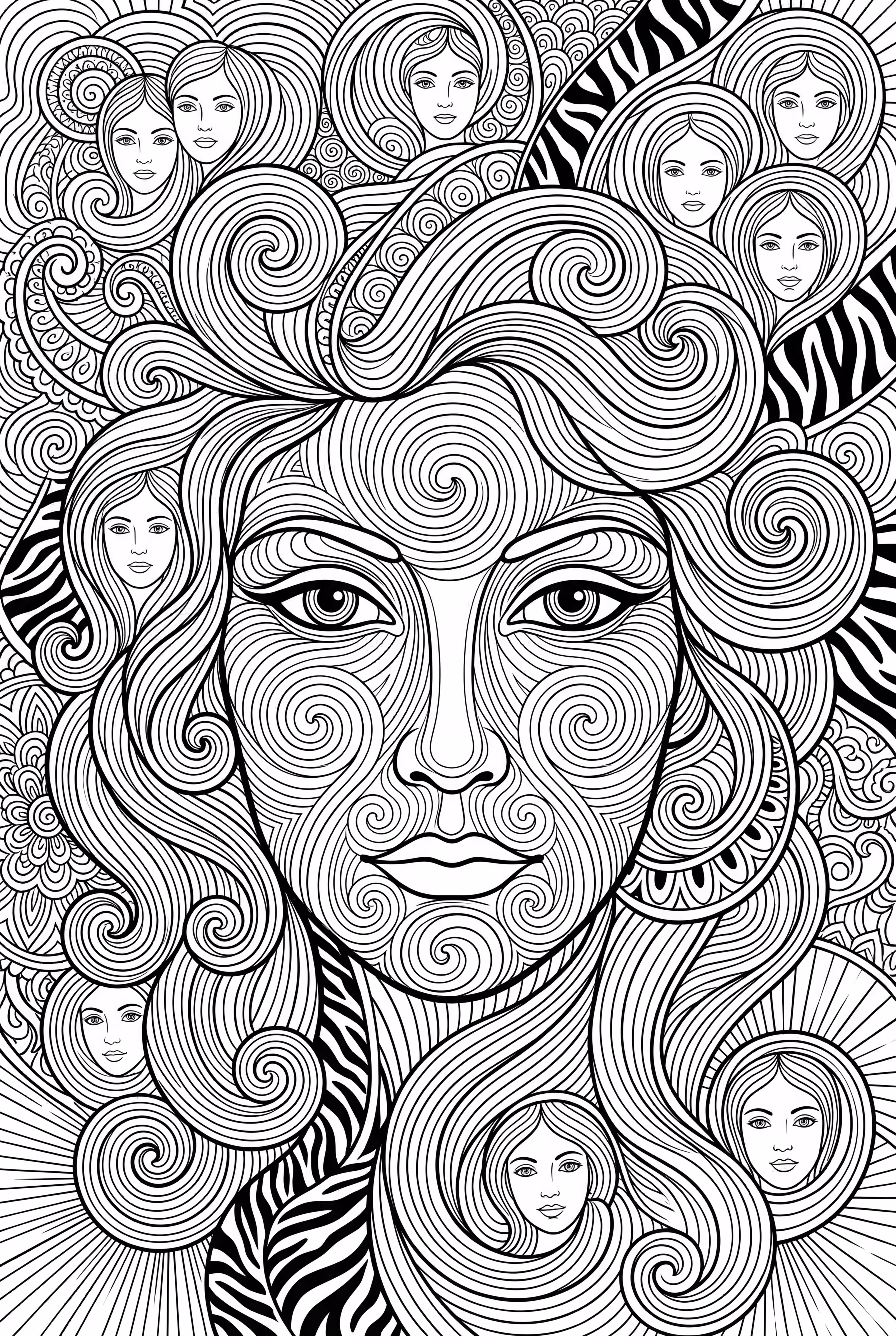 奇幻迷幻的隐藏脸孔肖像