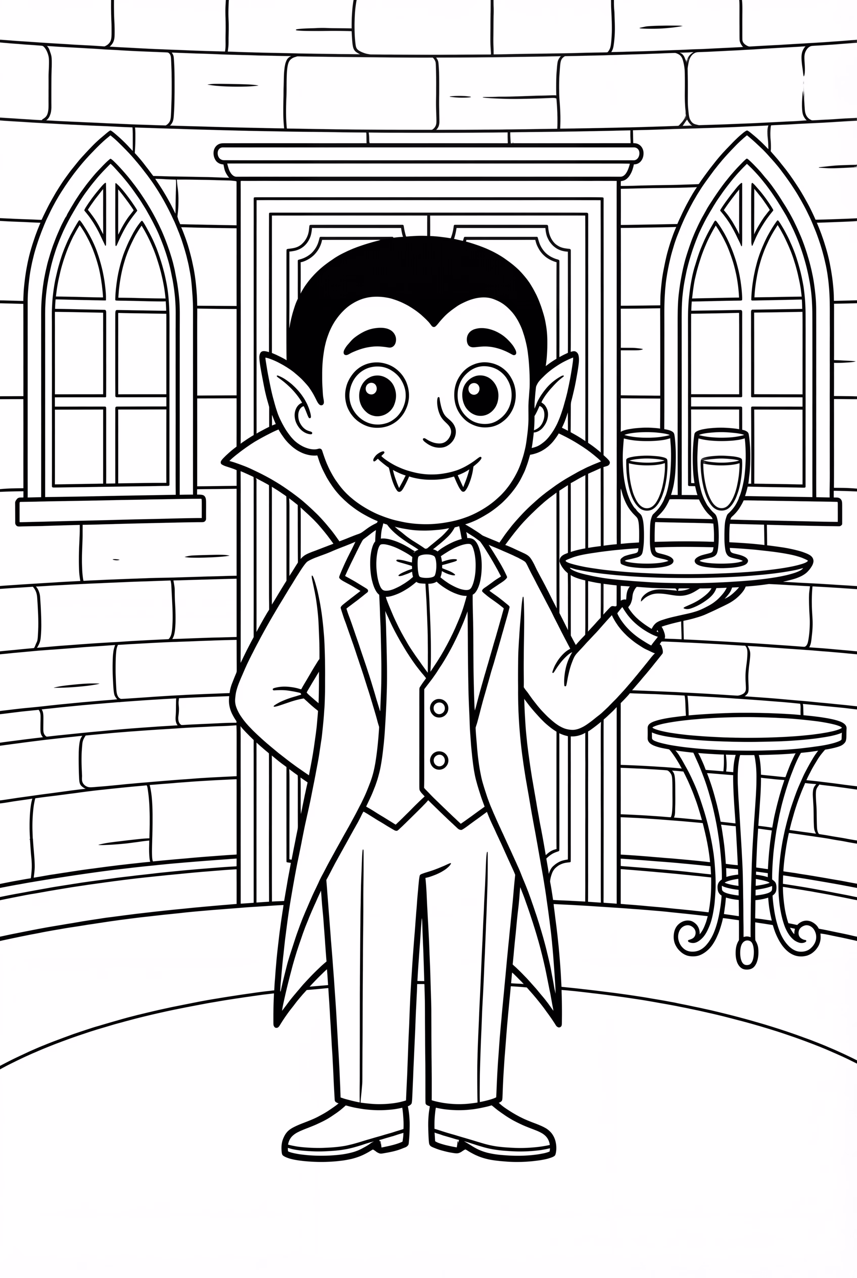 A Vampire Butler Serving Drinks