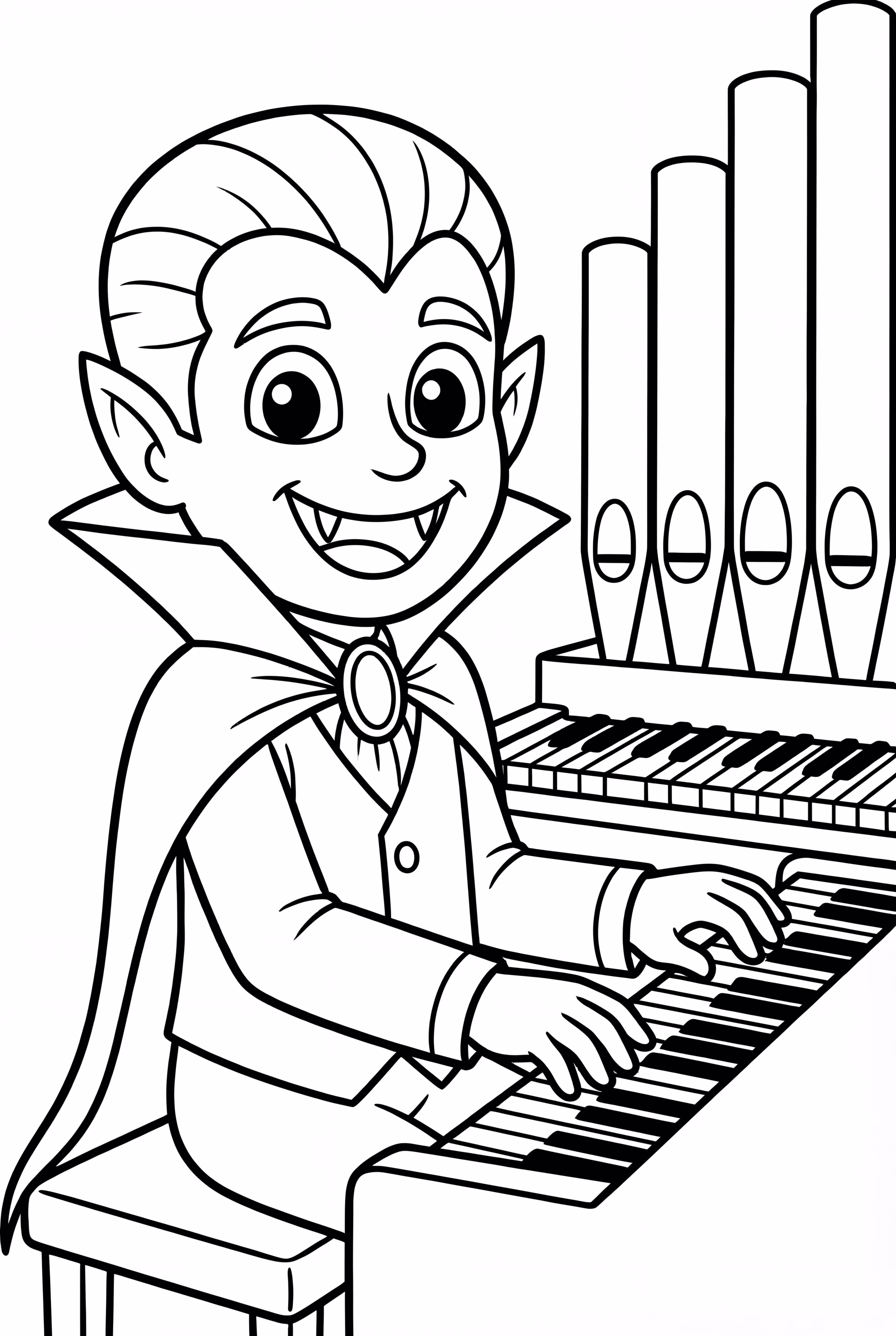 一个吸血鬼在演奏风琴