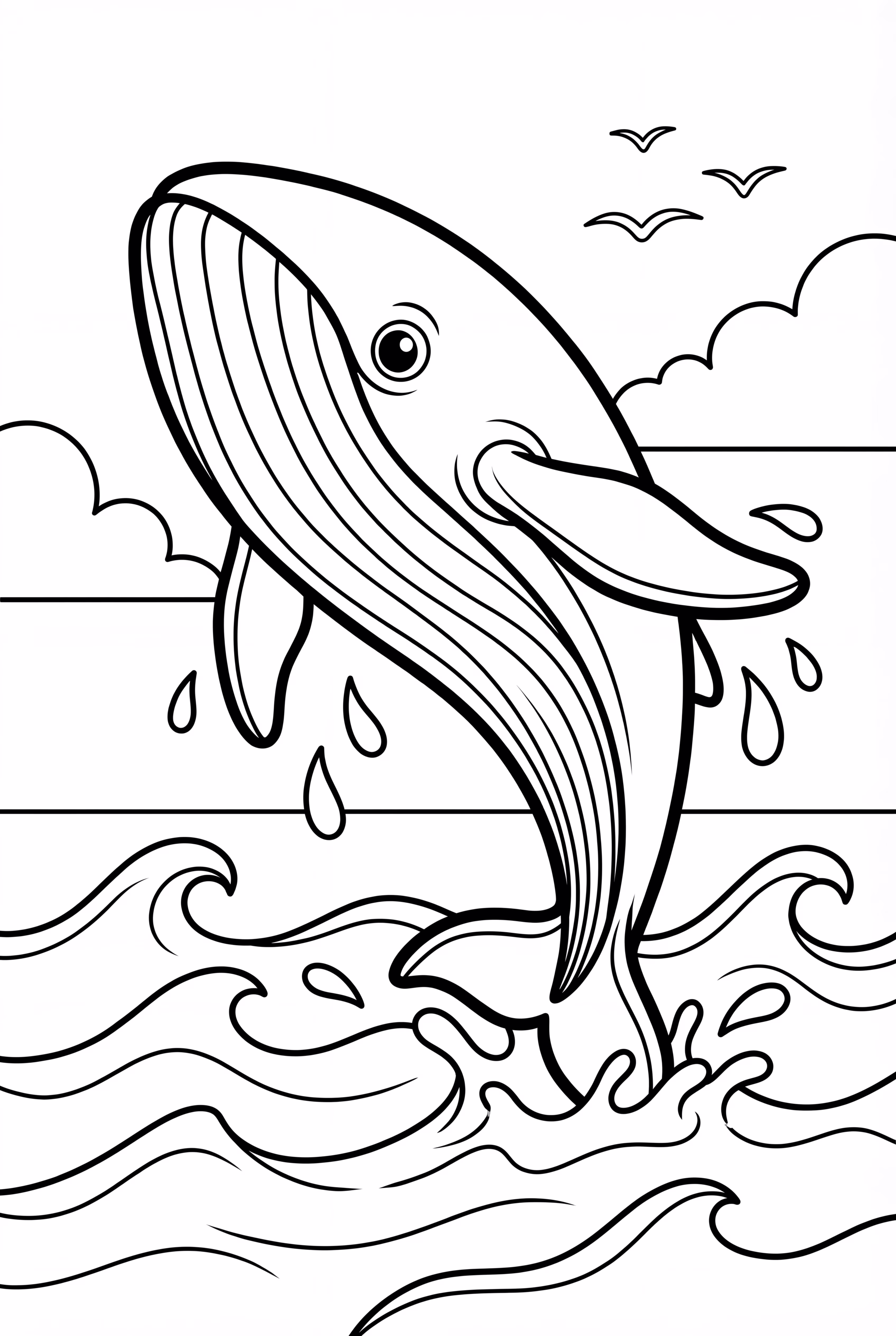 Una ballena saltando sobre la superficie del océano