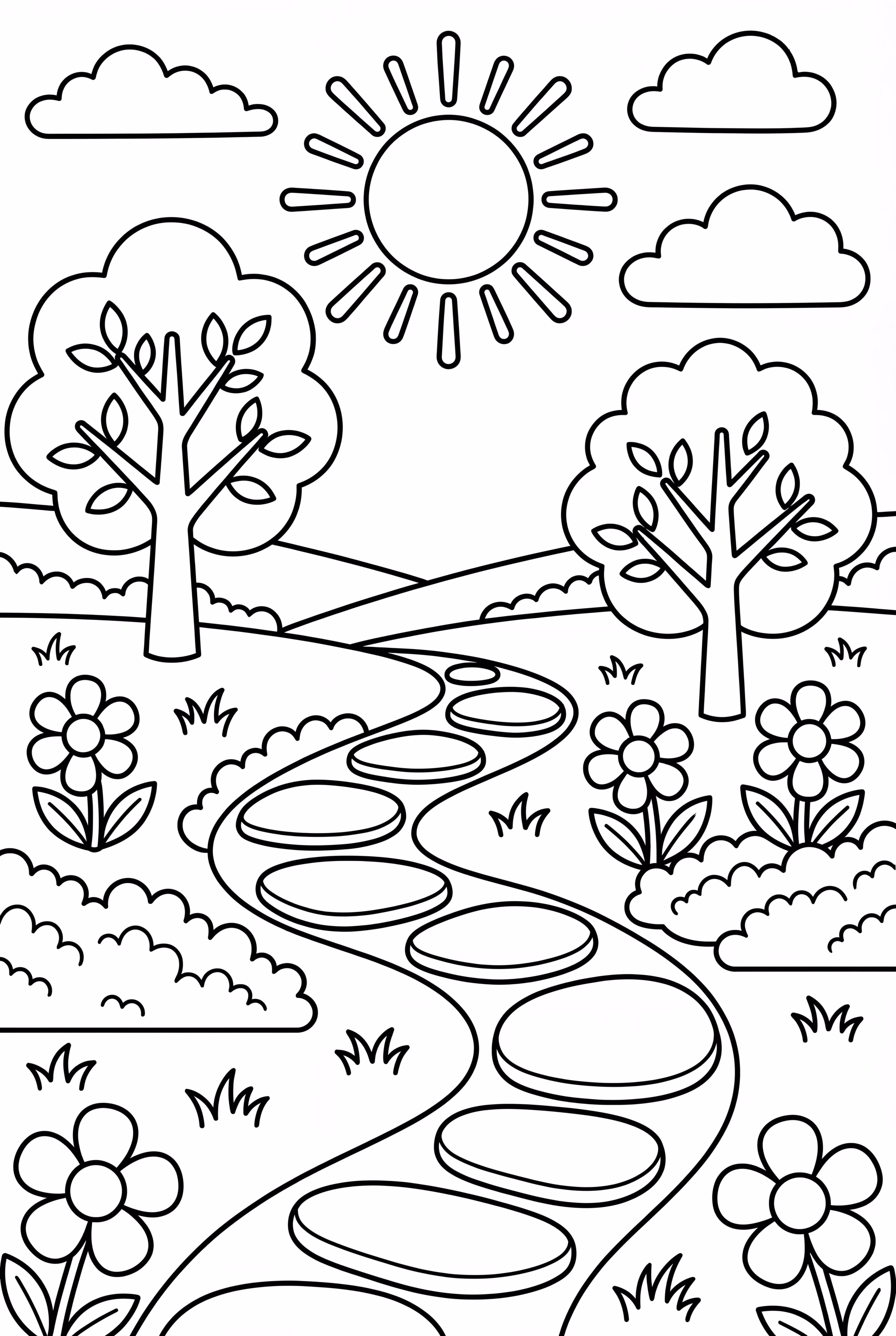 A Winding Path Through A Lush Garden