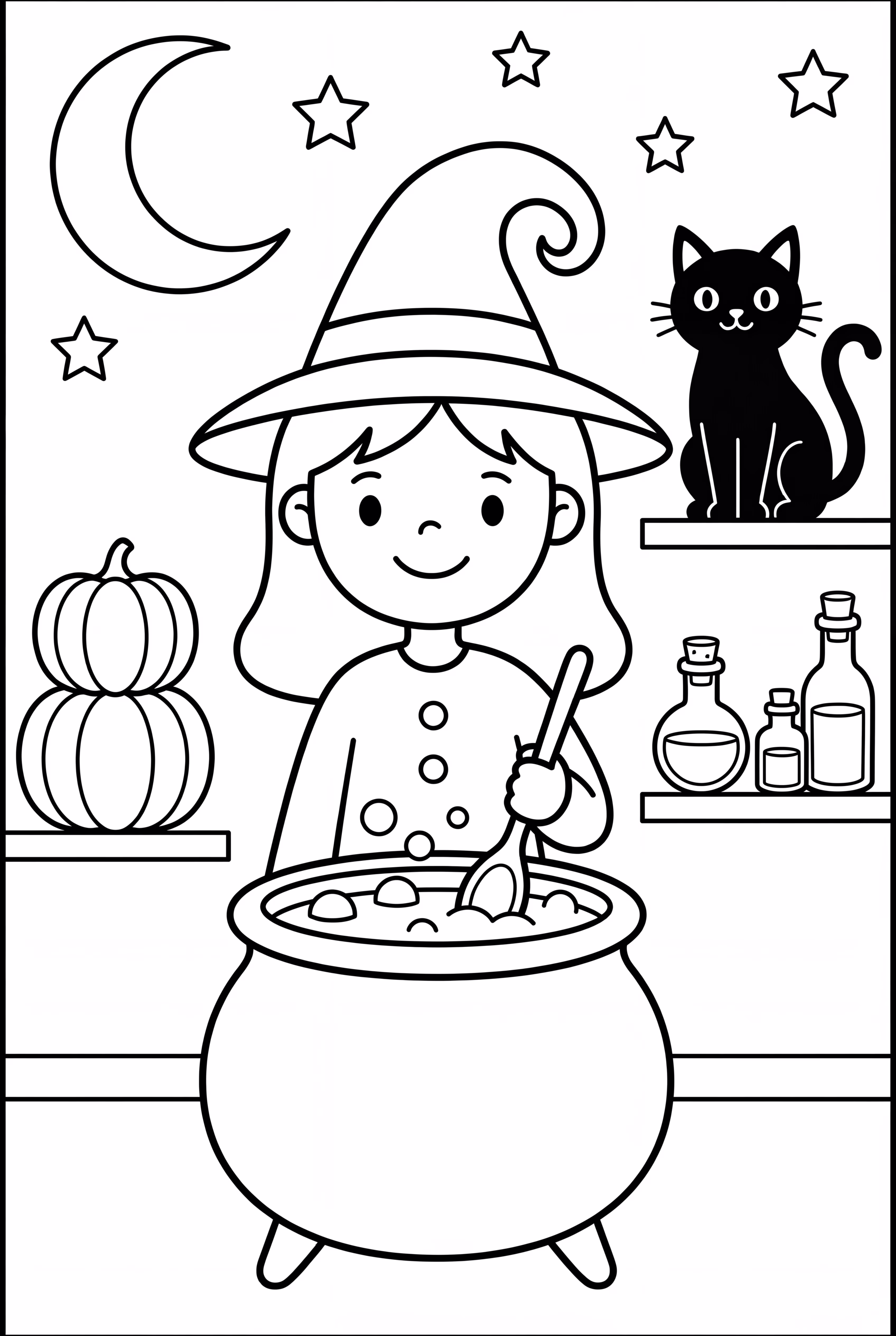 A Witch Brewing a Potion for Halloween 2025