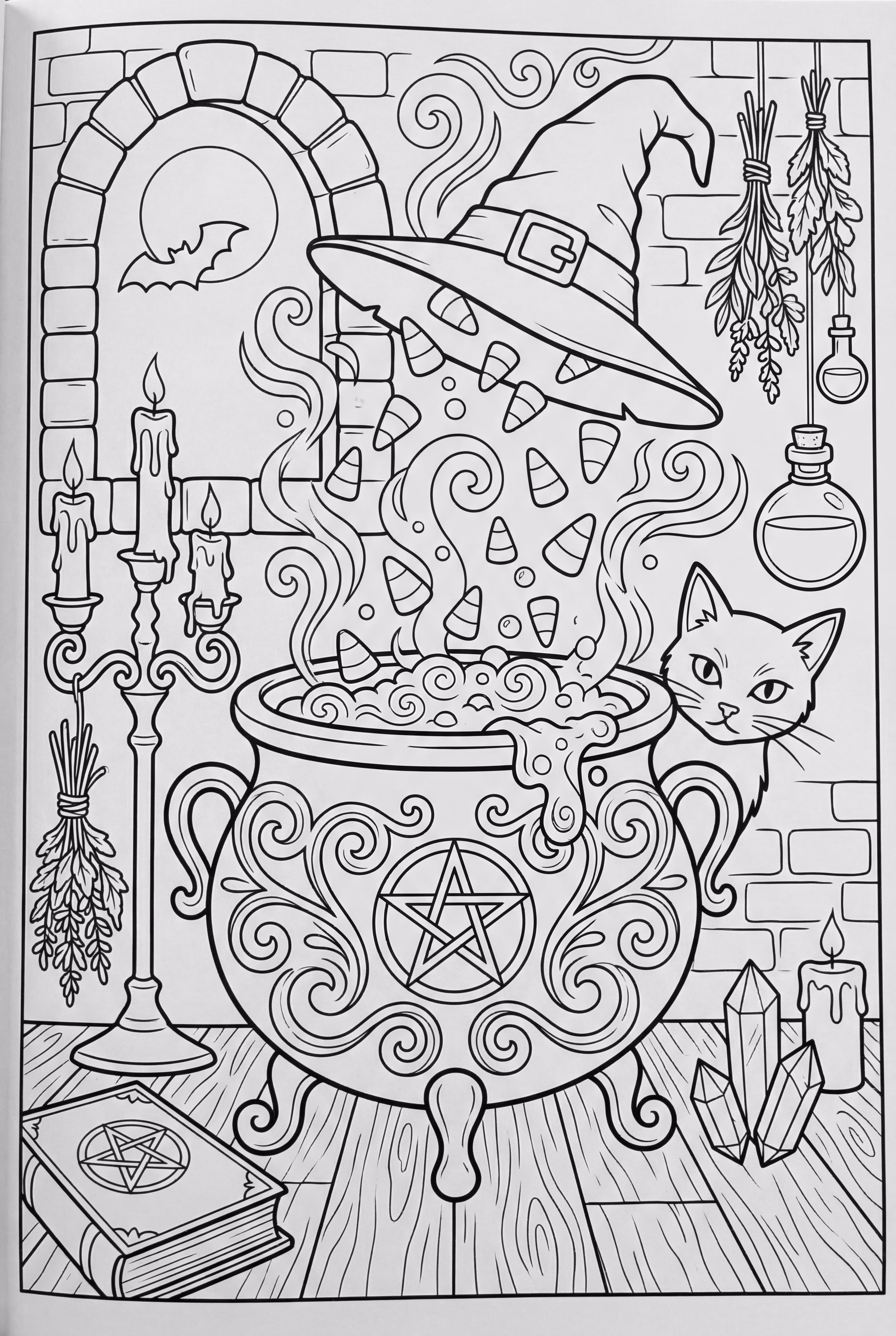 A Witch's Potion With Floating Candy Corn