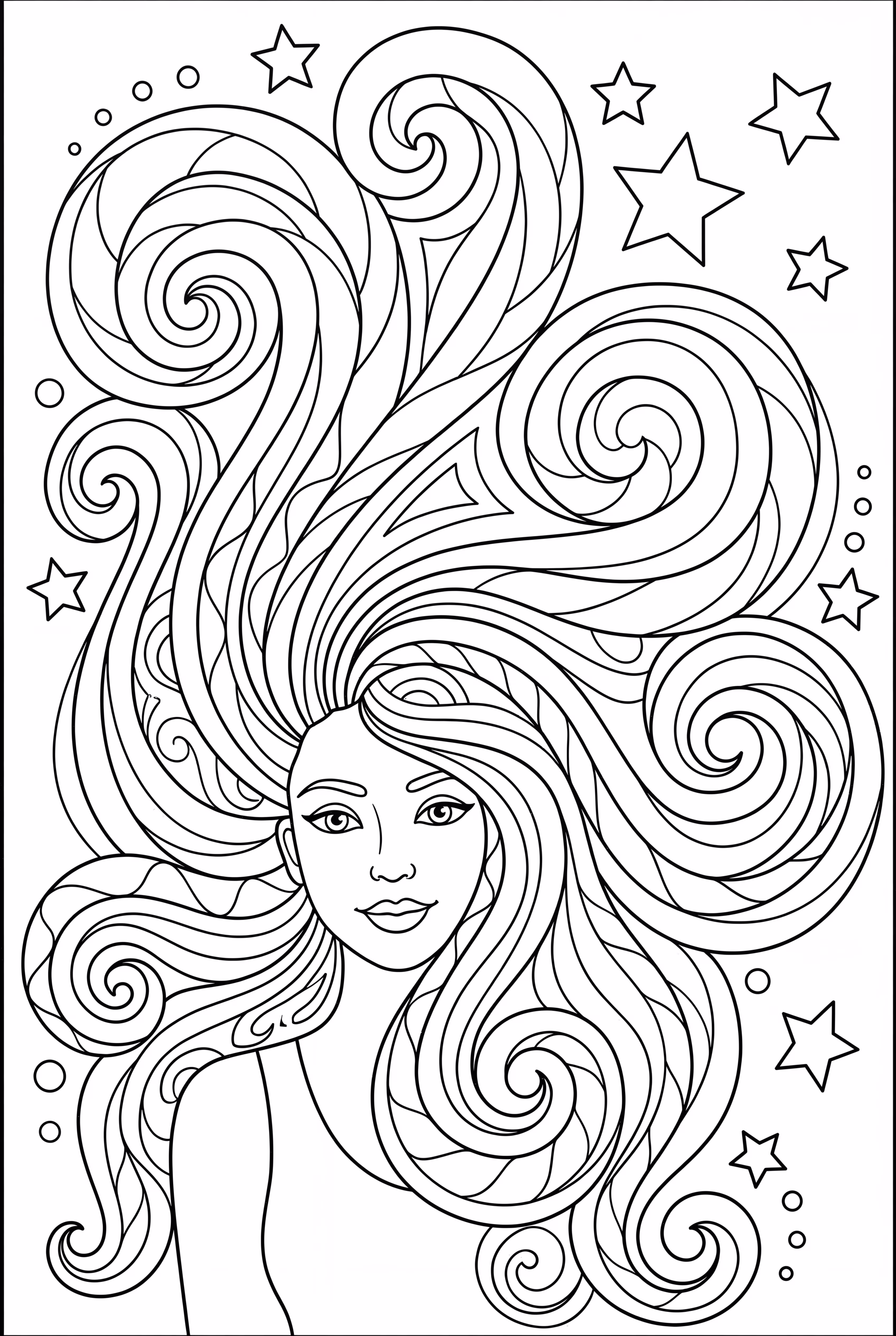 A Woman With Trippy Flowing Hair