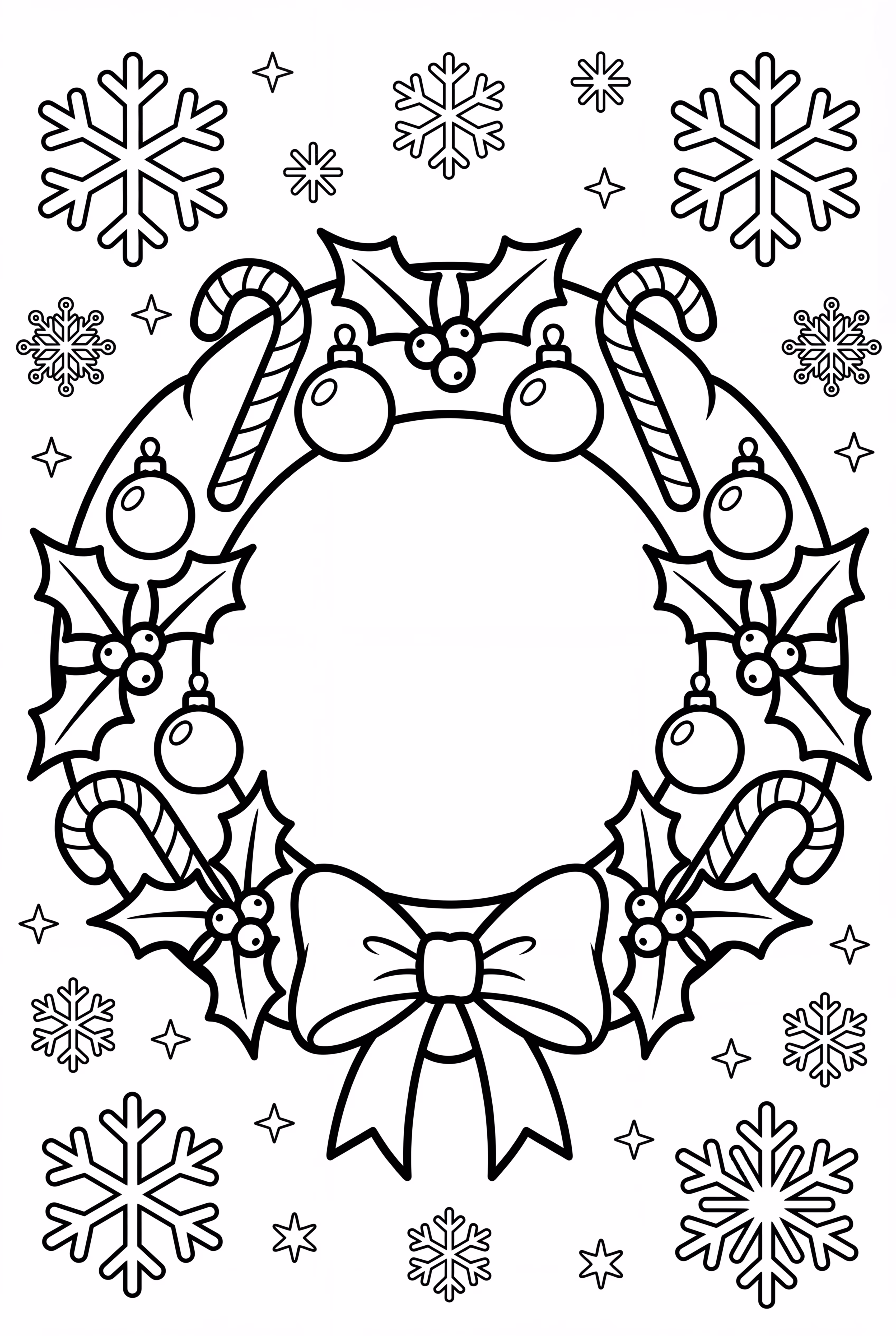 A Wreath Decorated With Candy Canes