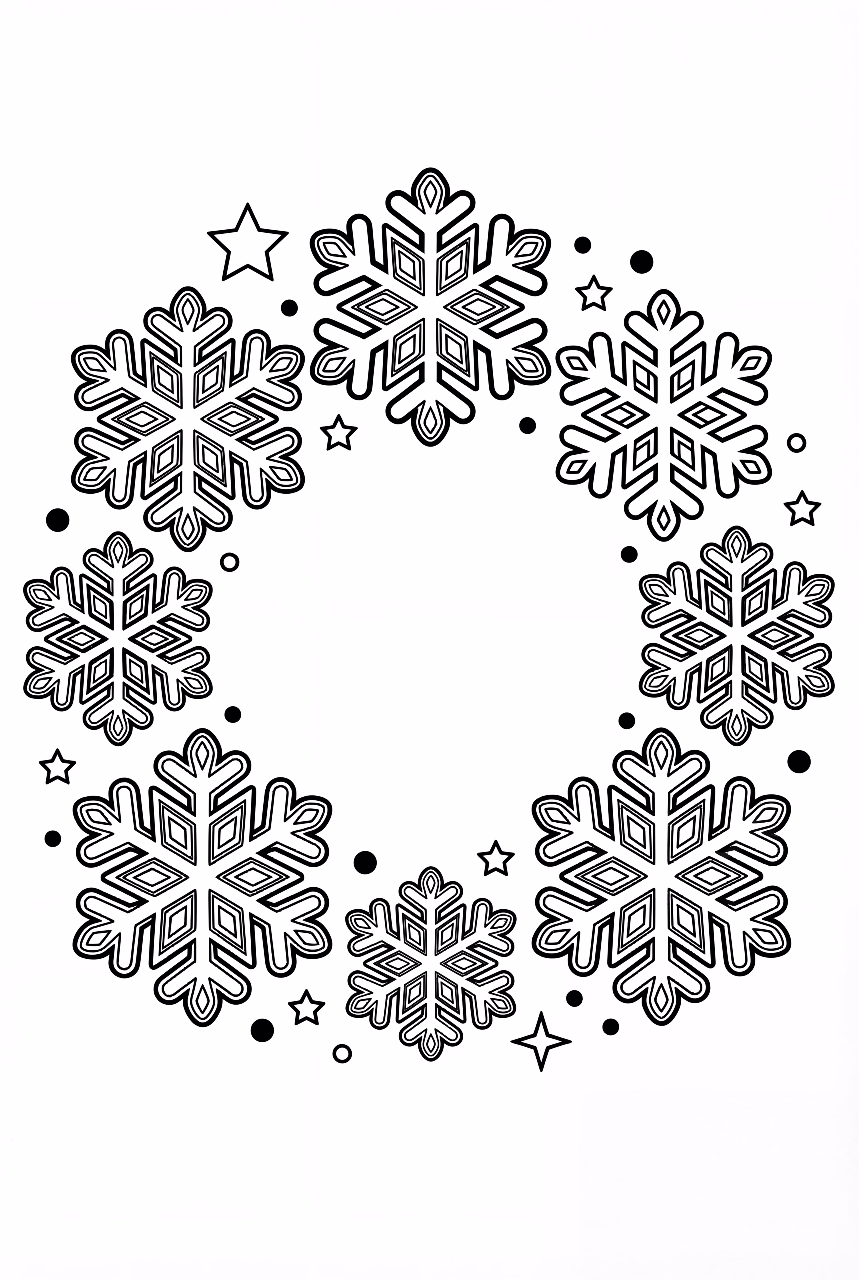 A Wreath Made Of Snowflake Shapes
