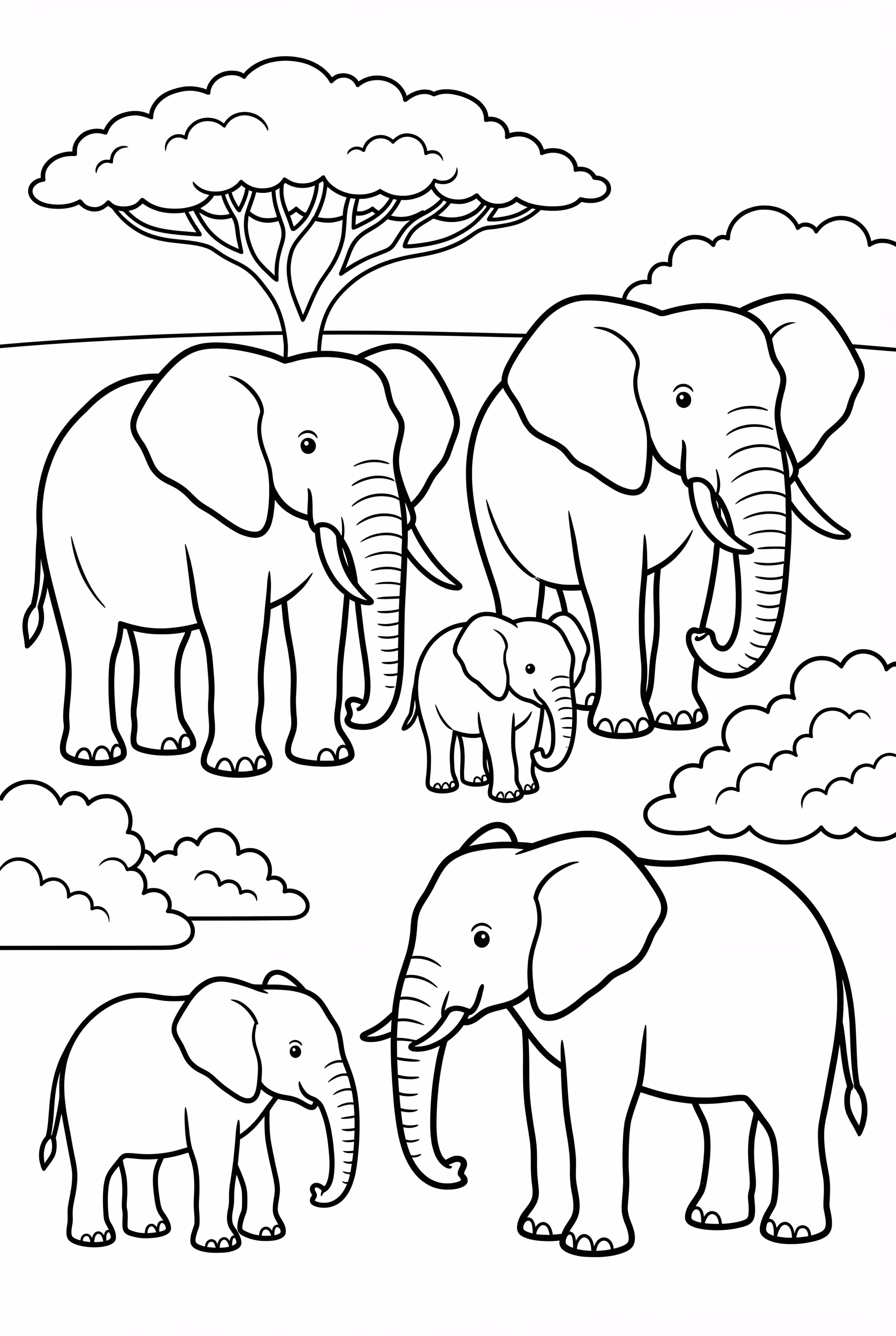 African Elephant Herd